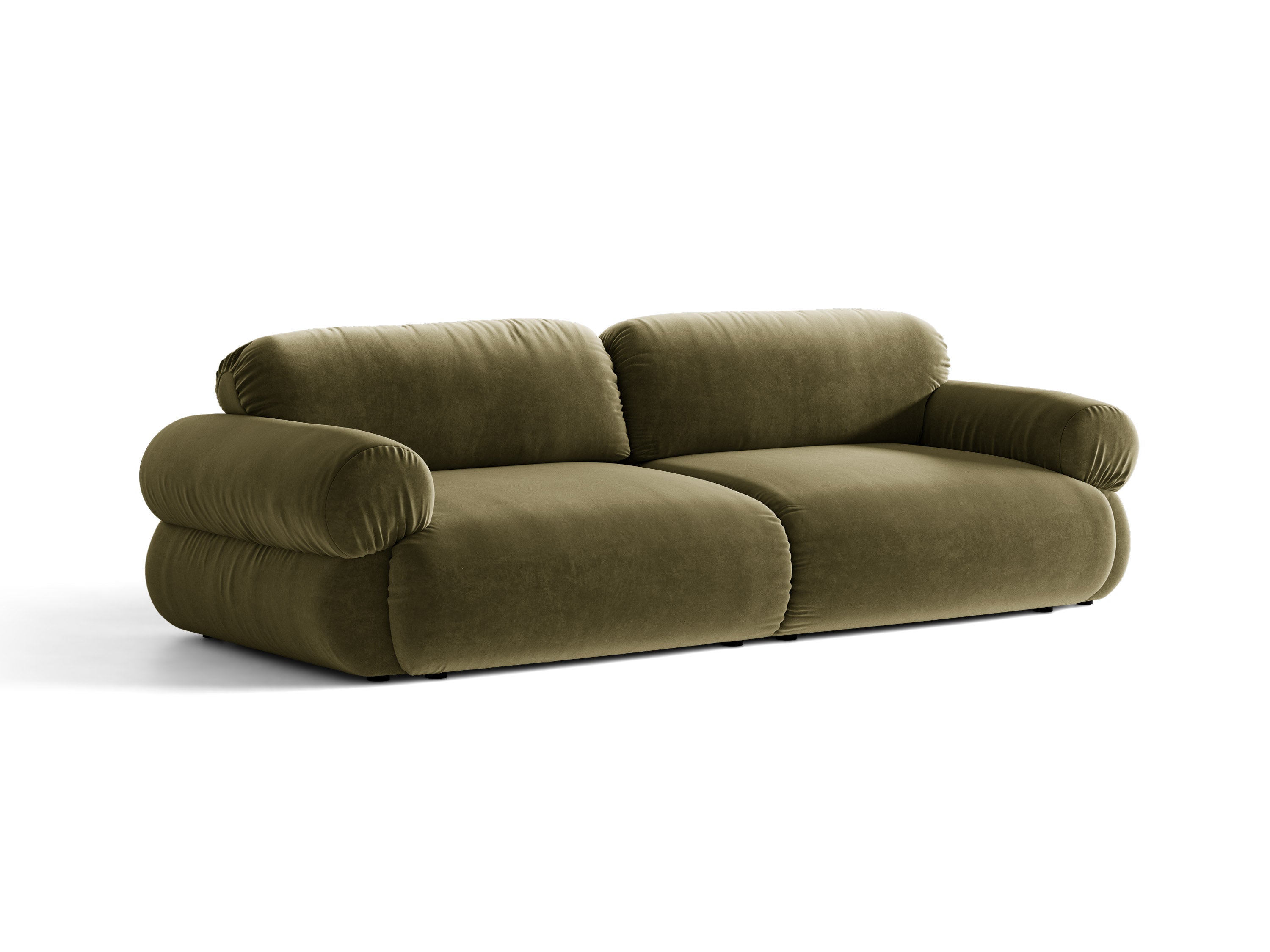 Micadoni Ophelia Sofa 4-Sitzer Samt Salvador Grün