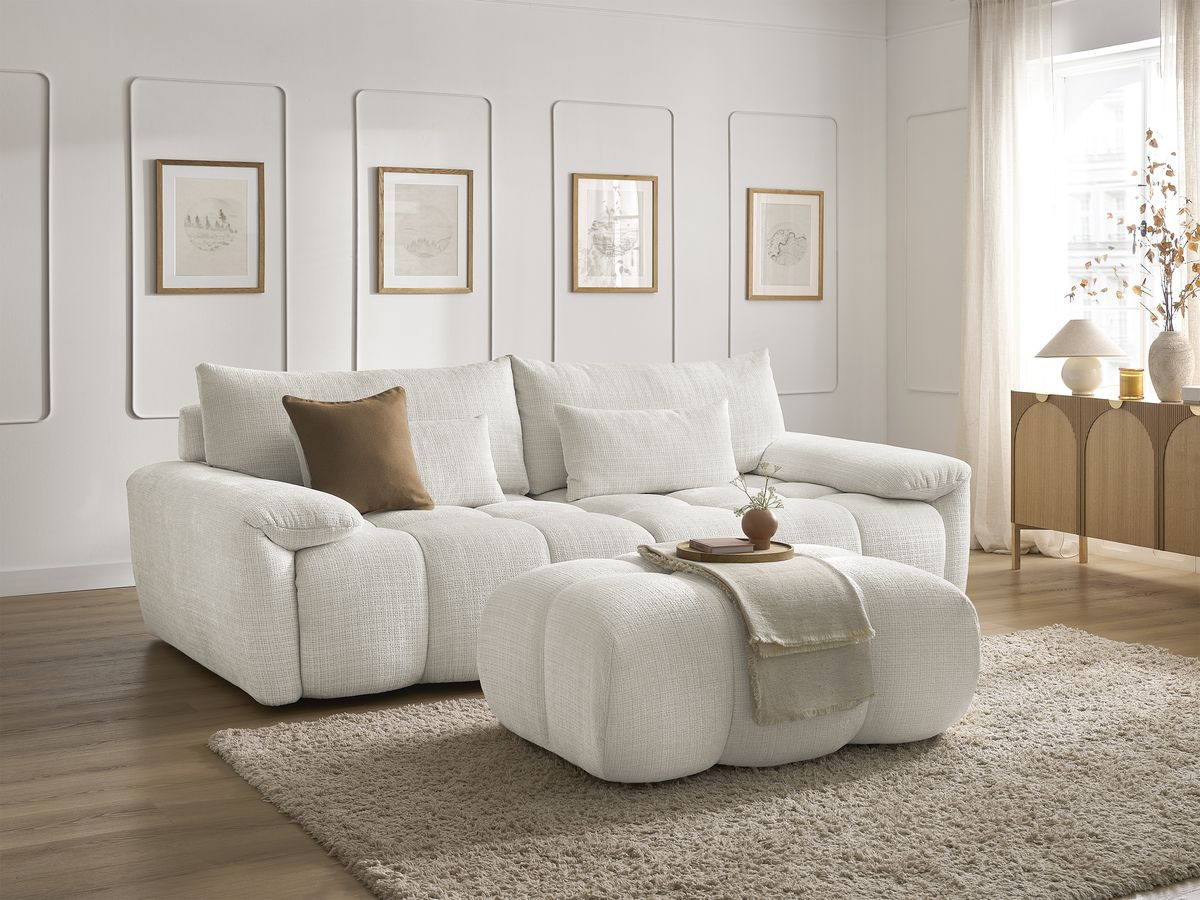 Bobochic Ivane Sofa 4-Sitzer Strukturstoff Weiß
