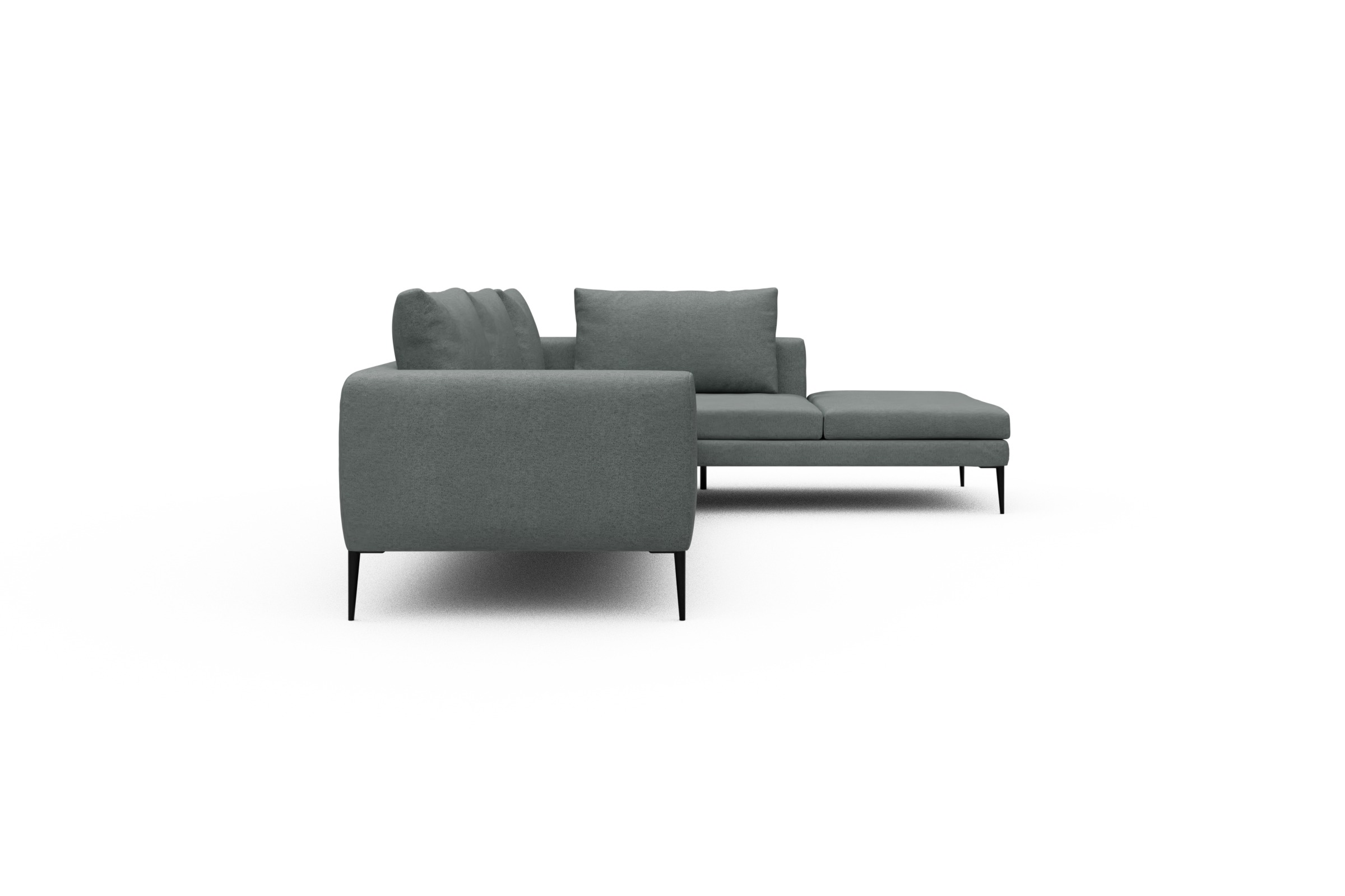 Ecksofa Paul Relax-Ecke links mit 3-Sitzer Denari-Soft-Grey