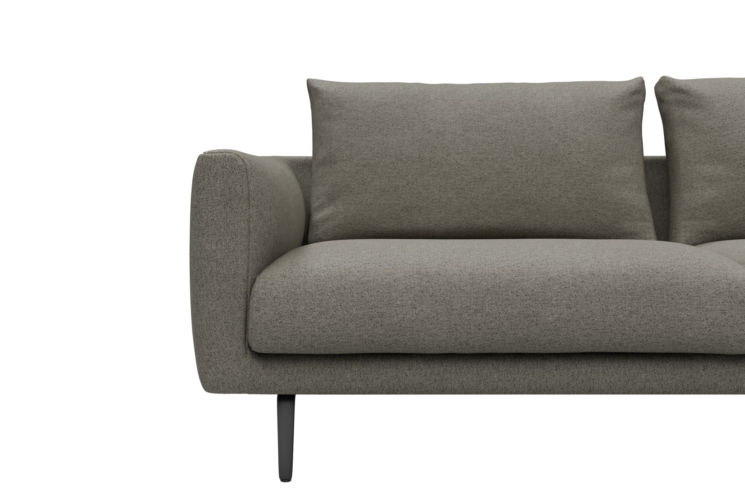 Ecksofa Karl Relax-Ecke rechts mit 2,5-Sitzer Denari-Warm-Grey