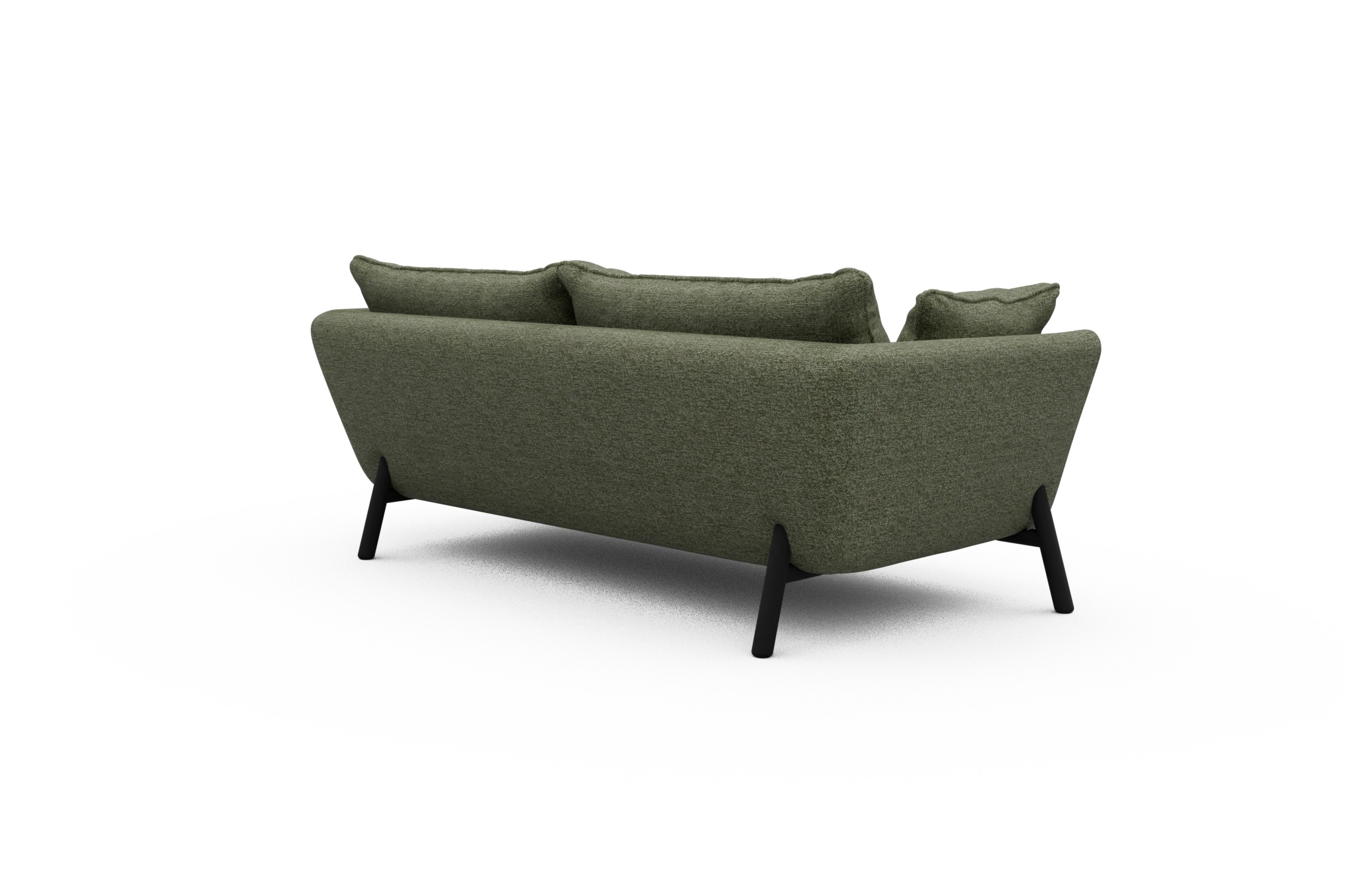 Sofa Emil PREMIUM 2-Sitzer Beinfarbe Eiche Schwarz Carreno-Vivid-Green