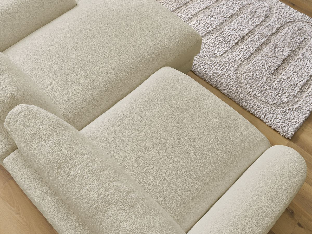 Bobochic Leonore Ecksofa Bouclé-Stoff Beige Ecke rechts