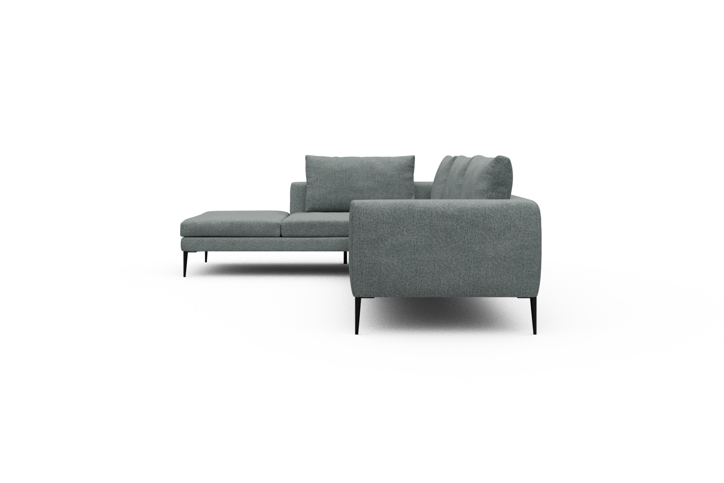 Ecksofa Paul Relax-Ecke rechts mit 3-Sitzer Casone-Light-Mixed-Green