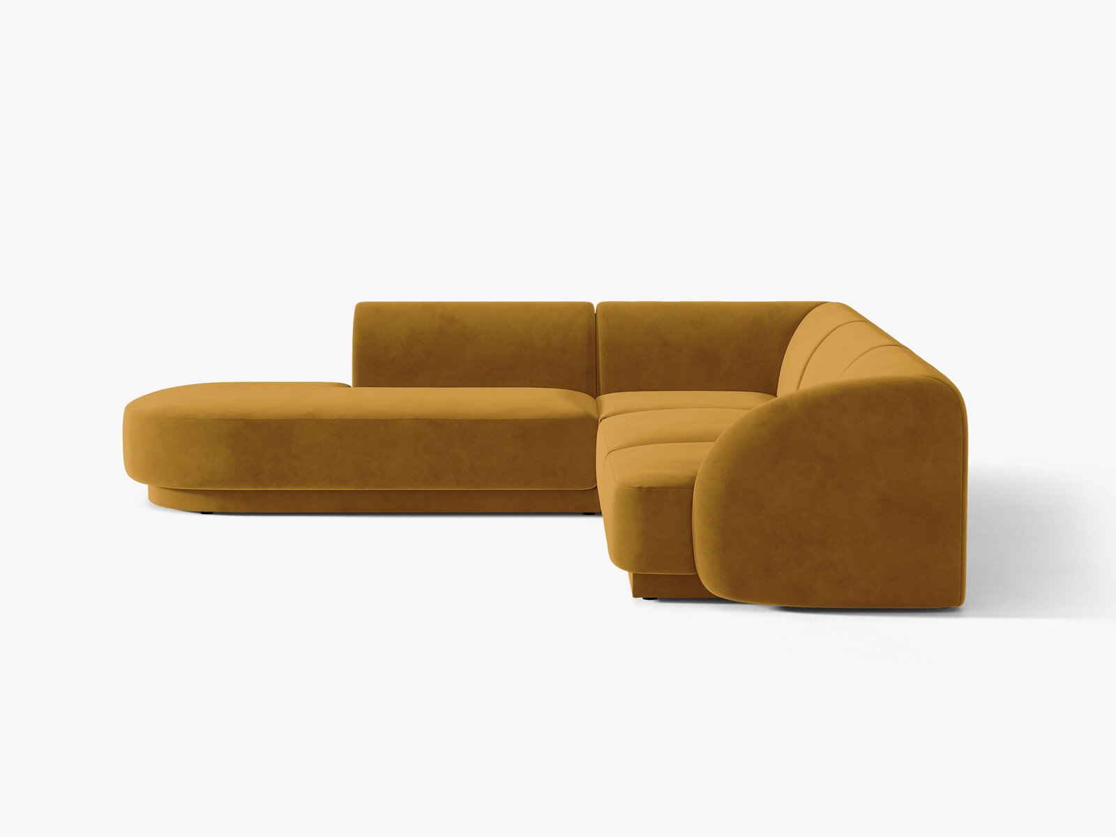Micadoni Ecksofa Miley 6-Sitzer Links Samt Bluvel Gelb