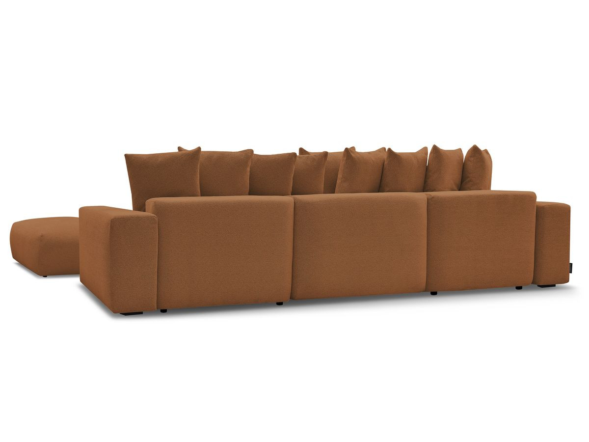 Bobochic Voltaire Wohnlandschaft mit Pouf 420 × 174 cm, Liegefläche 135 × 345 cm Melange-Stoff Orange