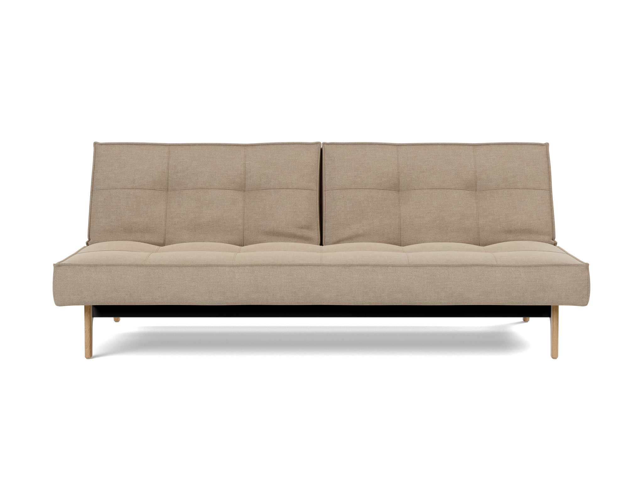 Schlafsofa Splitback Flachgewebe Phobos 587-Mocha Beine Eiche
