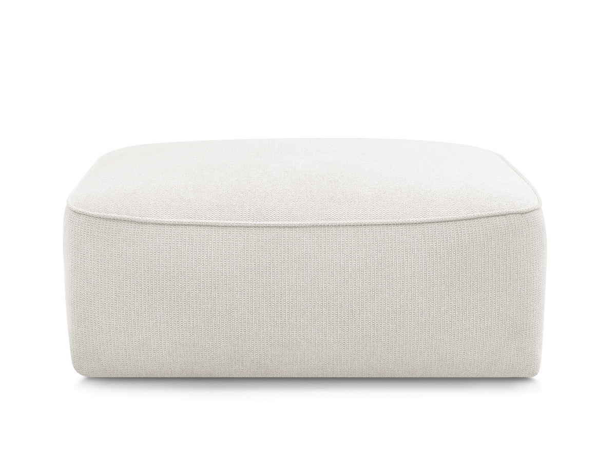 Bobochic Leopold Pouf Melange-Stoff Weiß