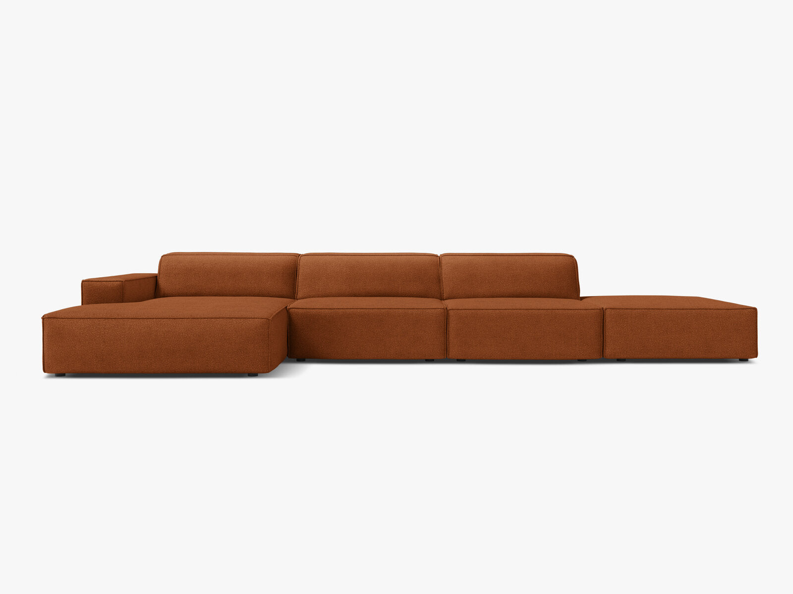 Micadoni Ecksofa Jodie 5-Sitzer Links Boucle Baloo Terrakotta