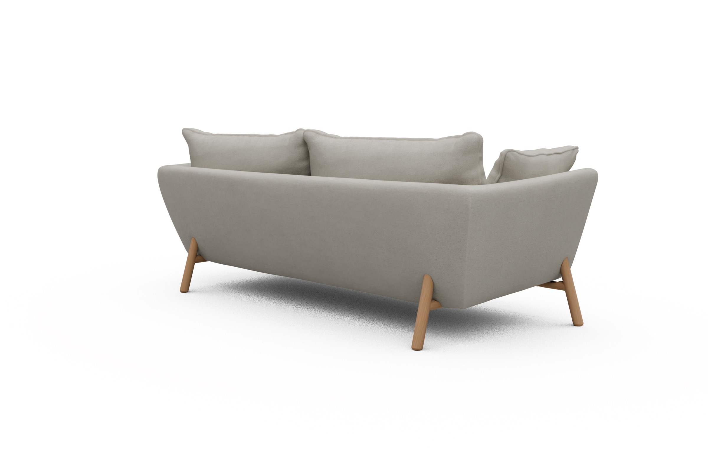 Sofa Emil PREMIUM 3-Sitzer Beinfarbe Eiche Natur Denari-Clean-Beige
