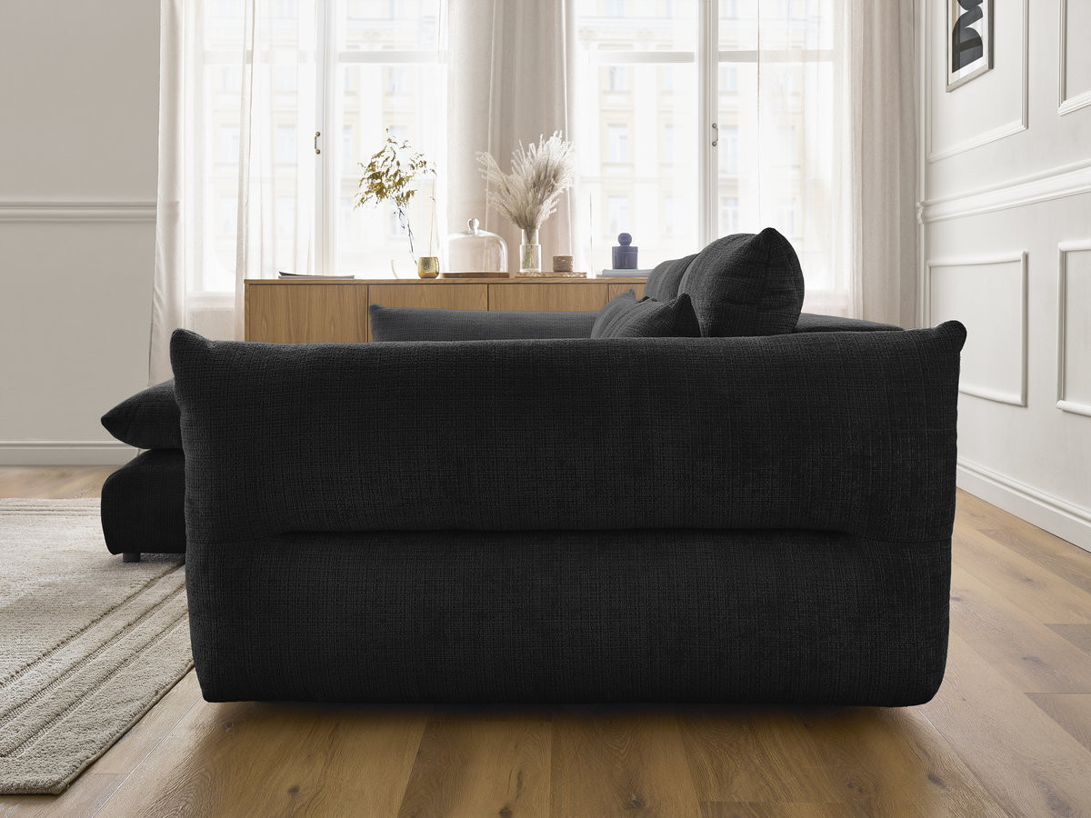 Bobochic Neil Ecksofa Strukturstoff Schwarz Ecke links