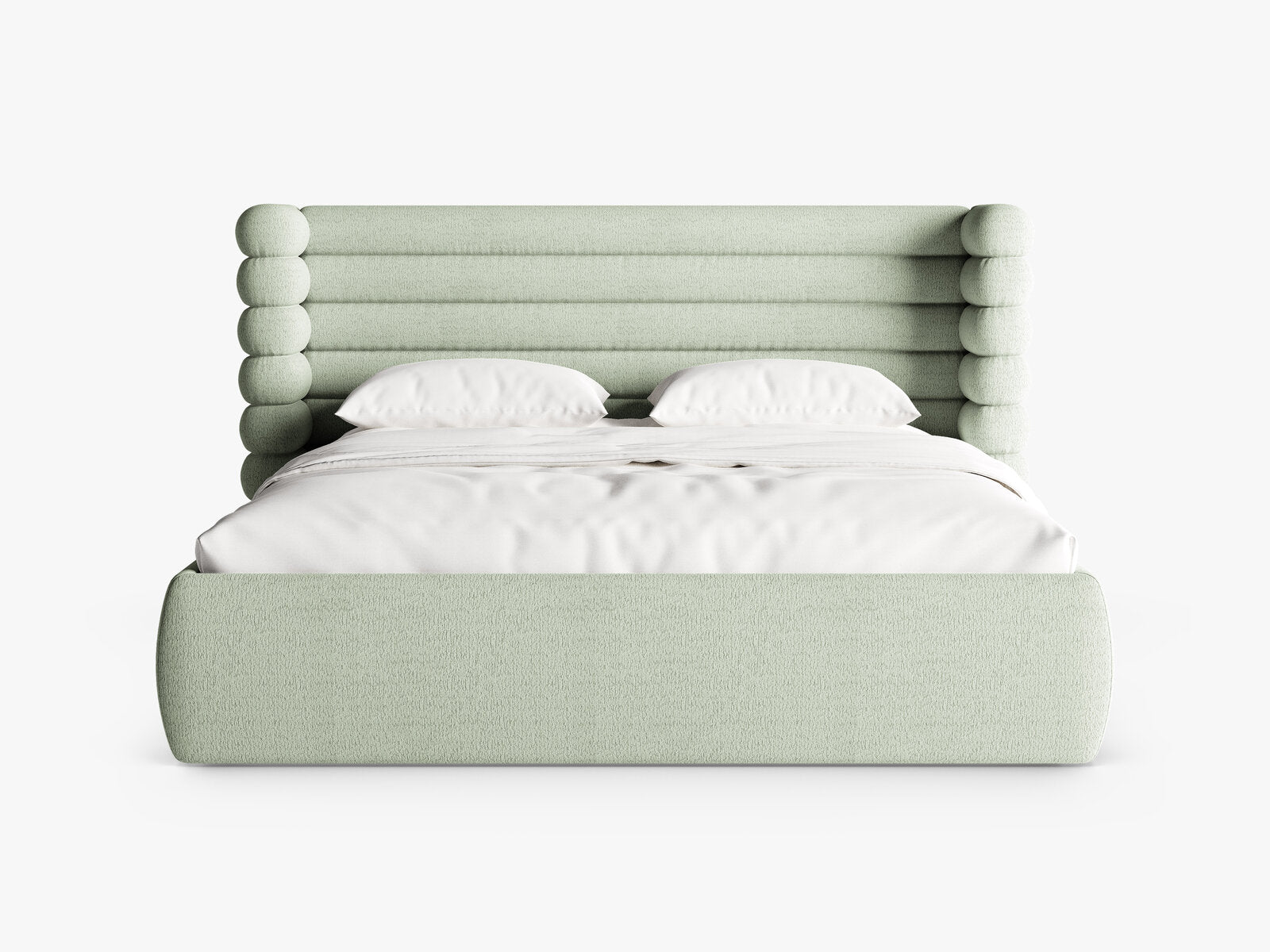 Micadoni Stauraumbett mit Kopfteil Mount Boucle Coral Minze 180x200