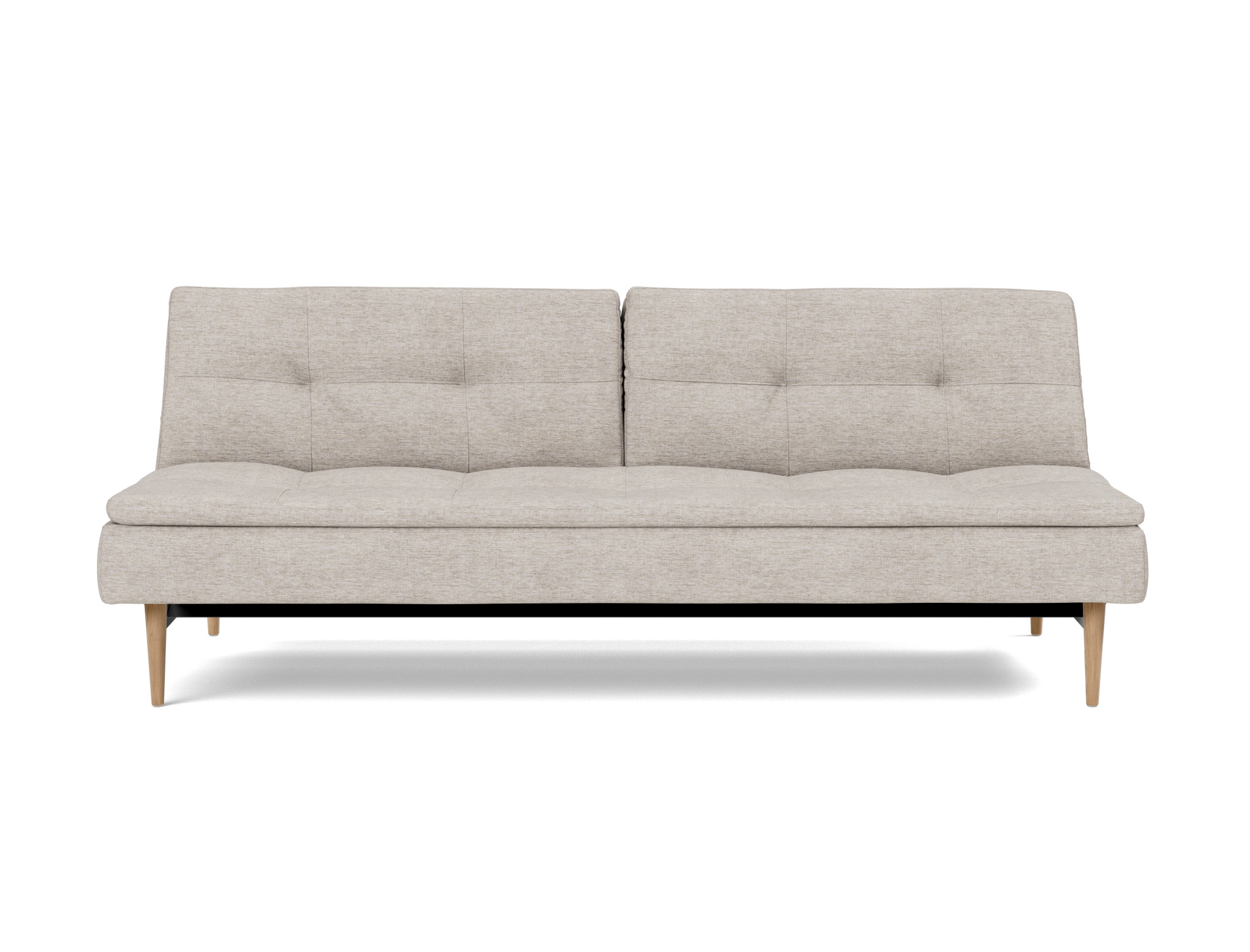 Schlafsofa Dublexo Chenille Yuveno 471-Sand Beine Styletto Eiche hell