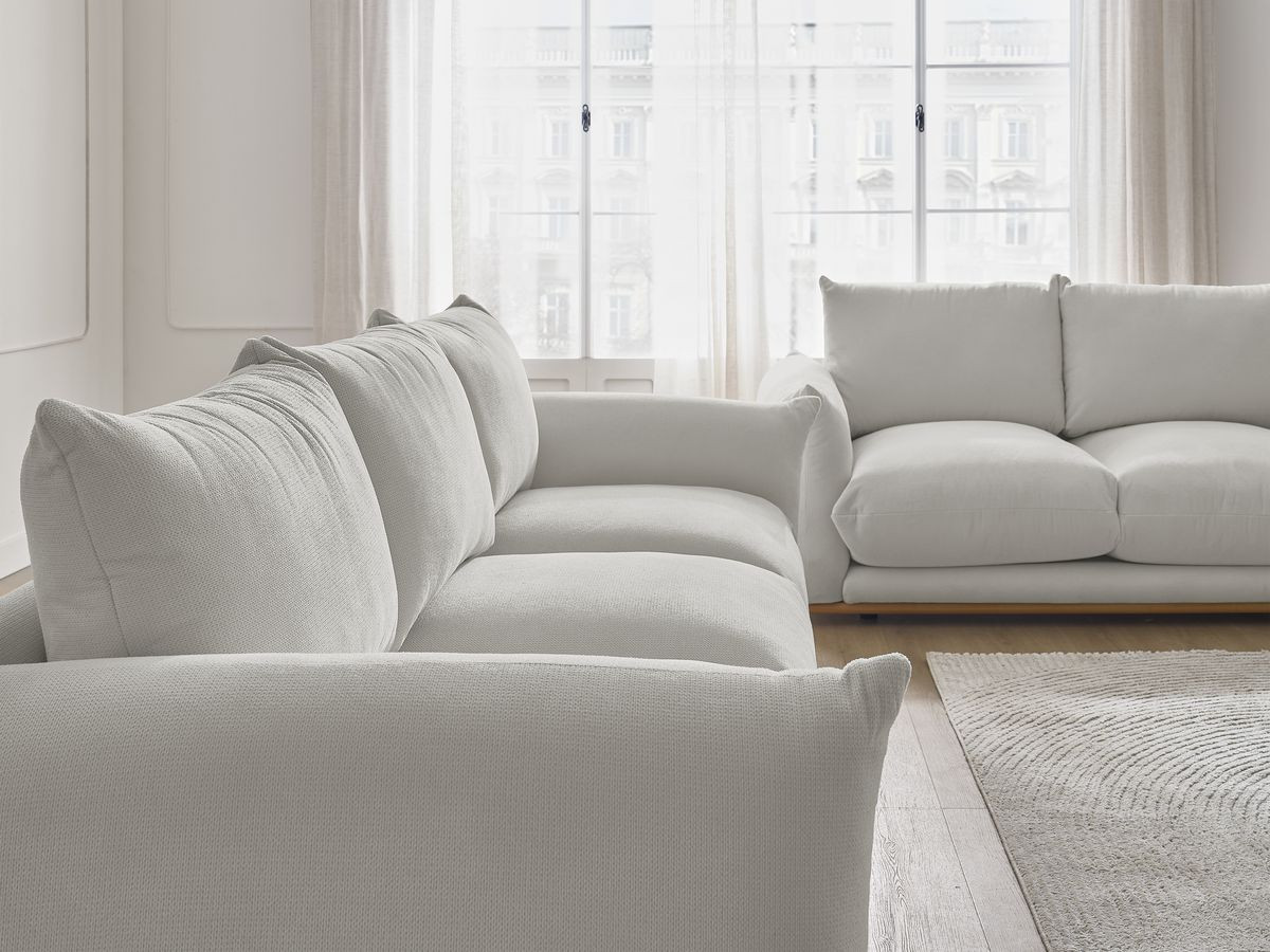 Bobochic Ernest Sofa 5-Sitzer Stoff Hellgrau