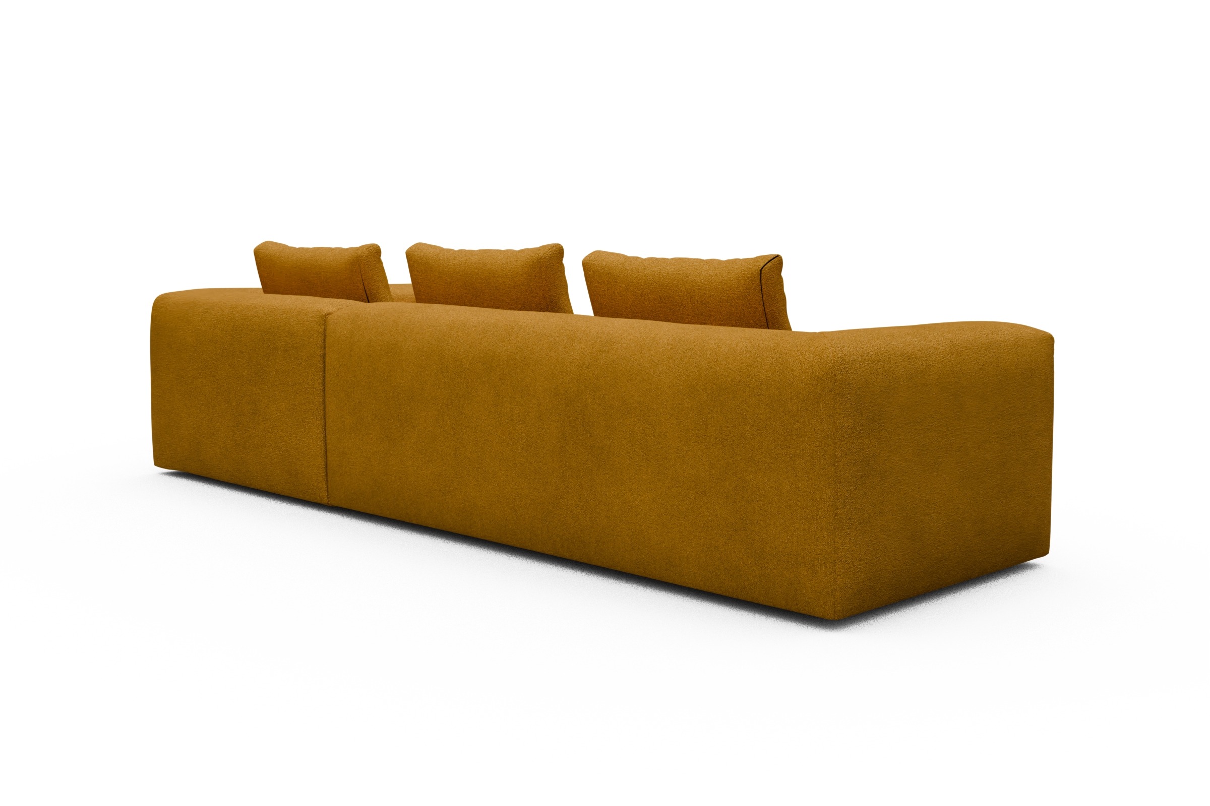 Ecksofa Fred Relax-Ecke rechts mit 2,5-Sitzer Boucle-Ochre