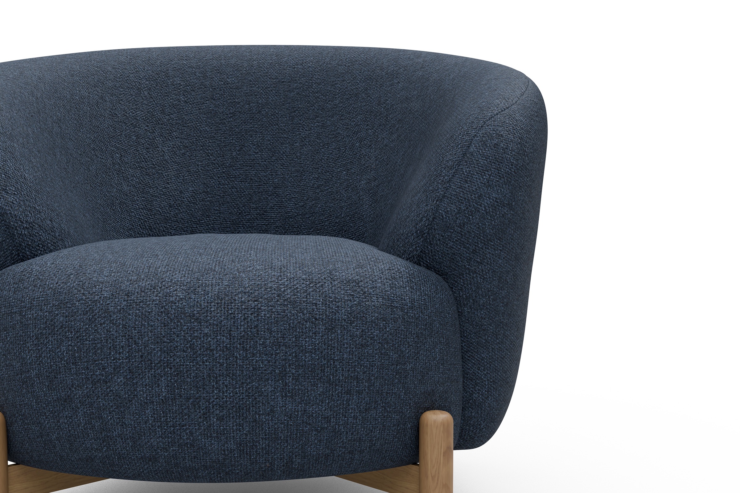 Sessel Ronda Holzbeine Eiche Natur Sama-Deep-Blue
