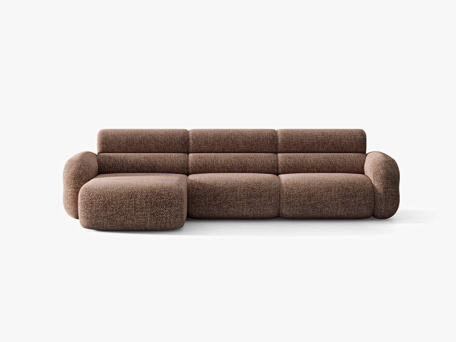 Micadoni Neo Ecksofa 4-Sitzer Links Chenille SILENCIO Braun