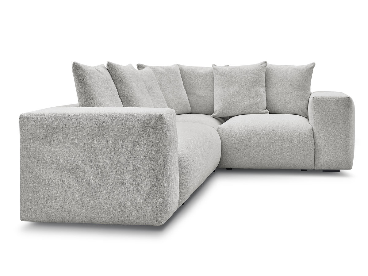 Bobochic Voltaire Ecksofa 268 × 214 cm Melange-Stoff Hellgrau Ecke rechts