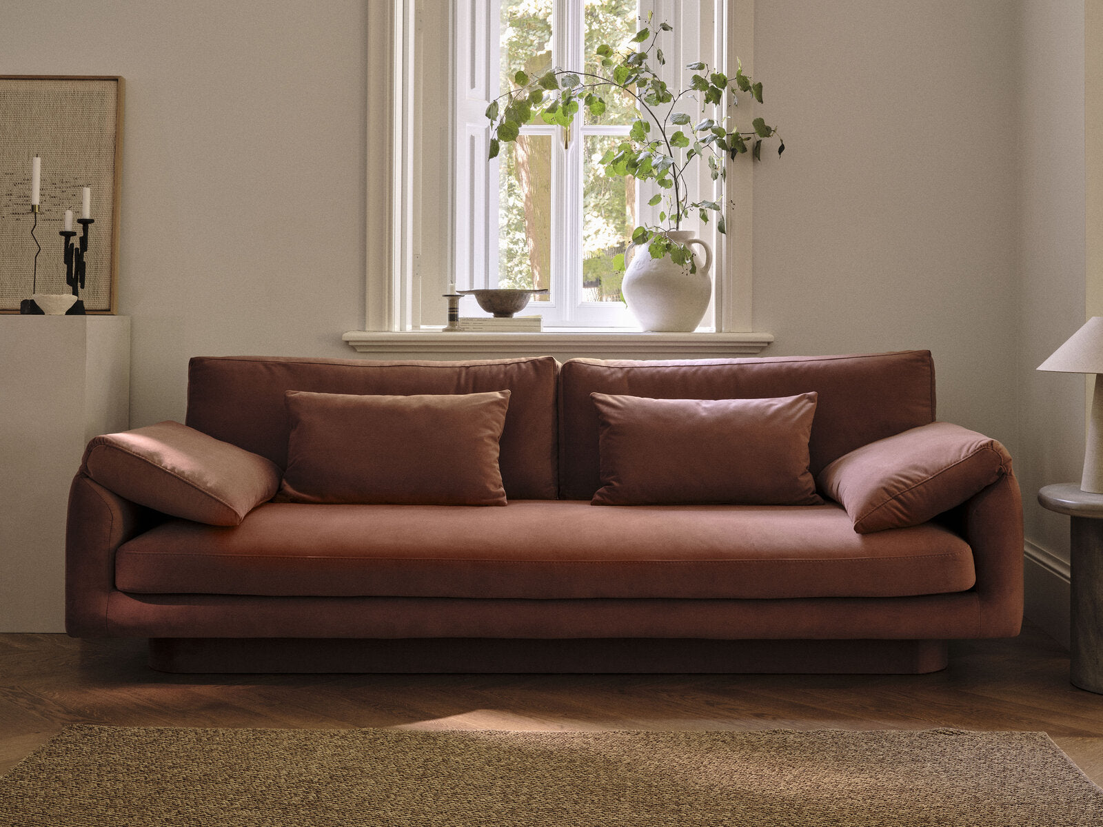 Micadoni Sofa Torino 3-Sitzer Strukturierter Stoff Dunkelgrau