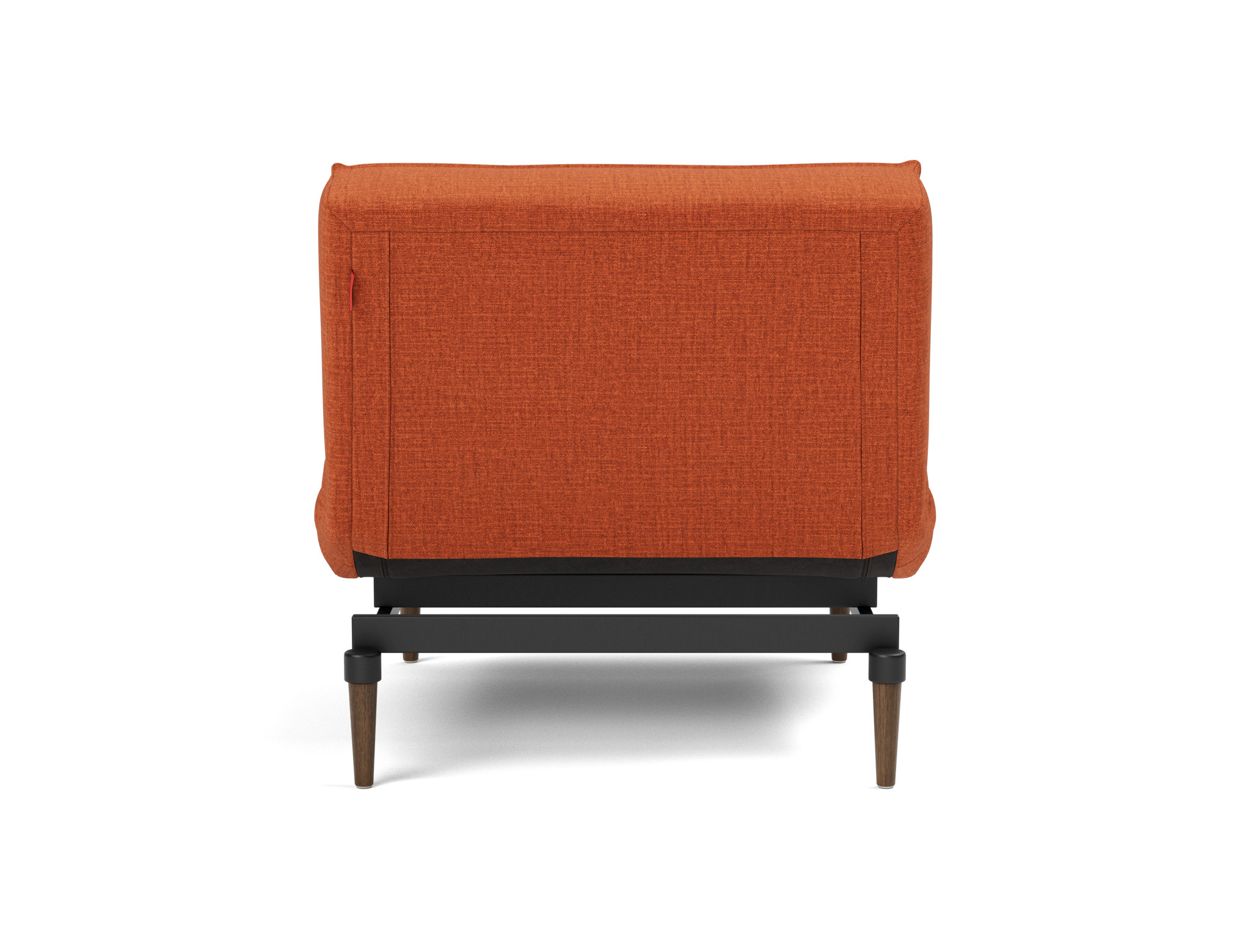 Sessel Splitback Chenille Esina 412-Rust-Orange Beine Styletto Eiche dunkel