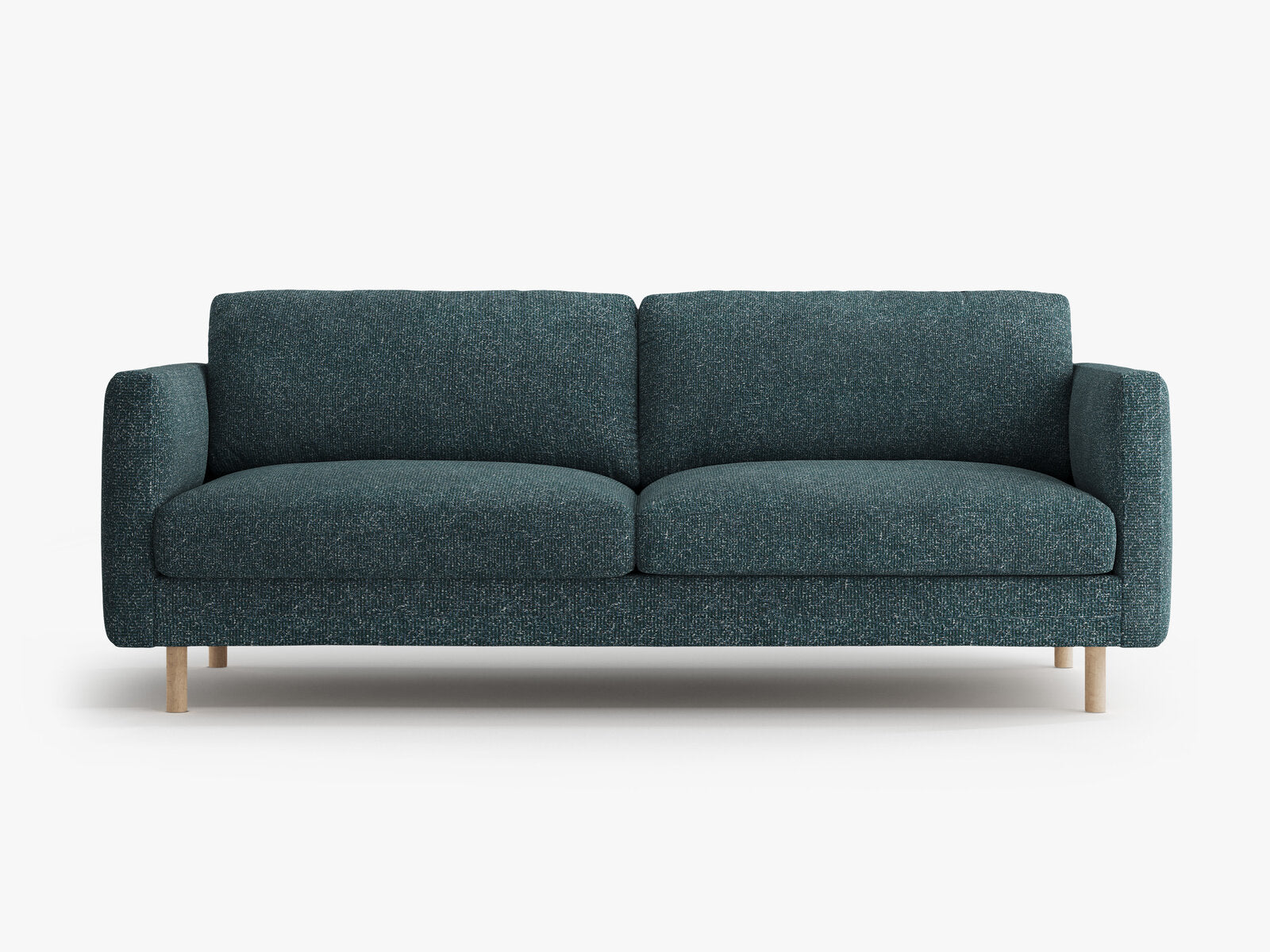 Micadoni Sofa Eden 3-Sitzer Strukturierter Stoff Grün Blau Melange