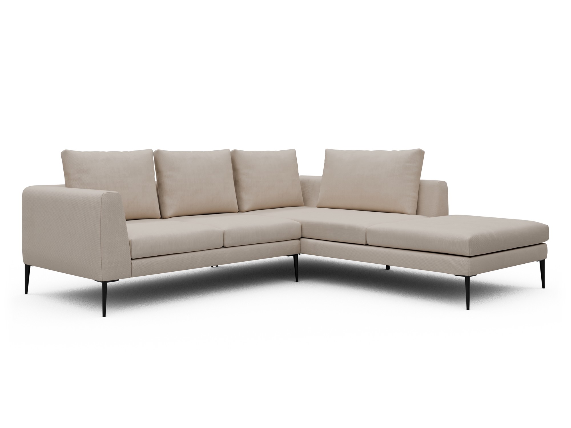 Skandi Home Ecksofa Paul Relax-Ecke rechts mit 2-Sitzer Cordufine-Off-White moebelfaktor