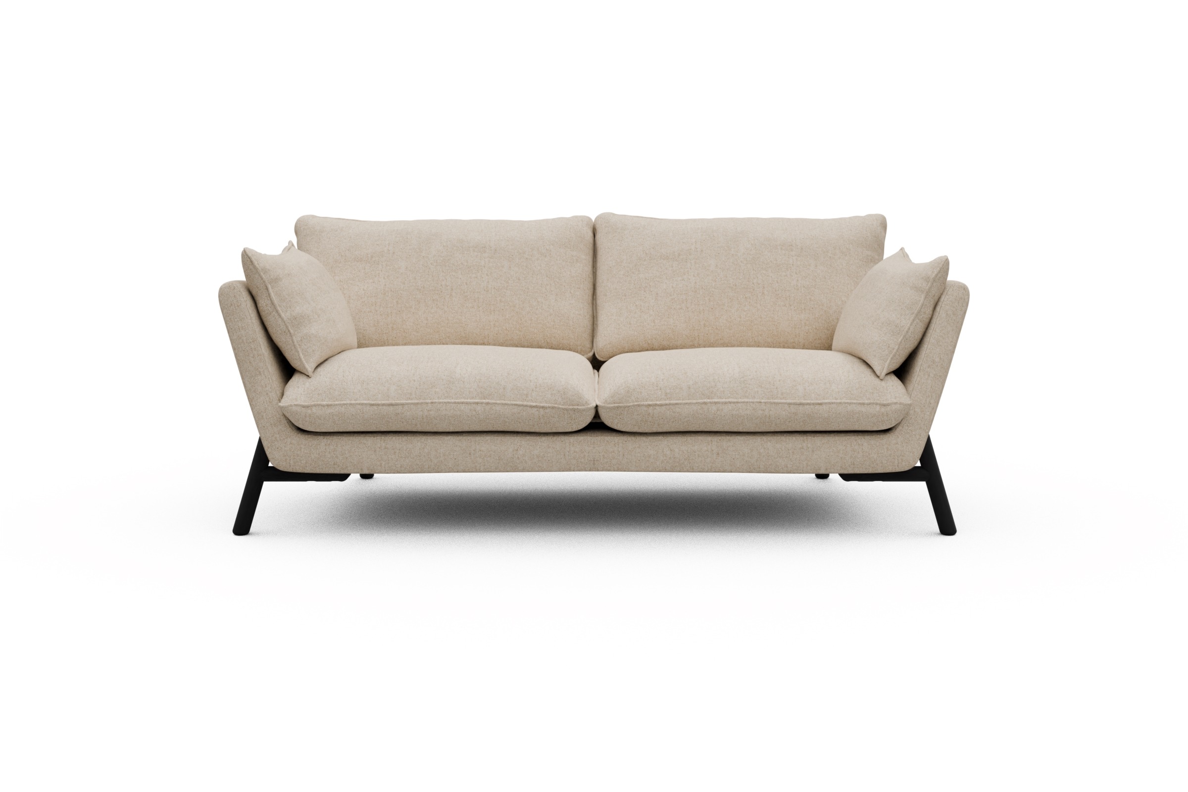 Skandi Home Sofa Emil 2-Sitzer Beinfarbe Eiche Schwarz Casone-Natural-Beige moebelfaktor
