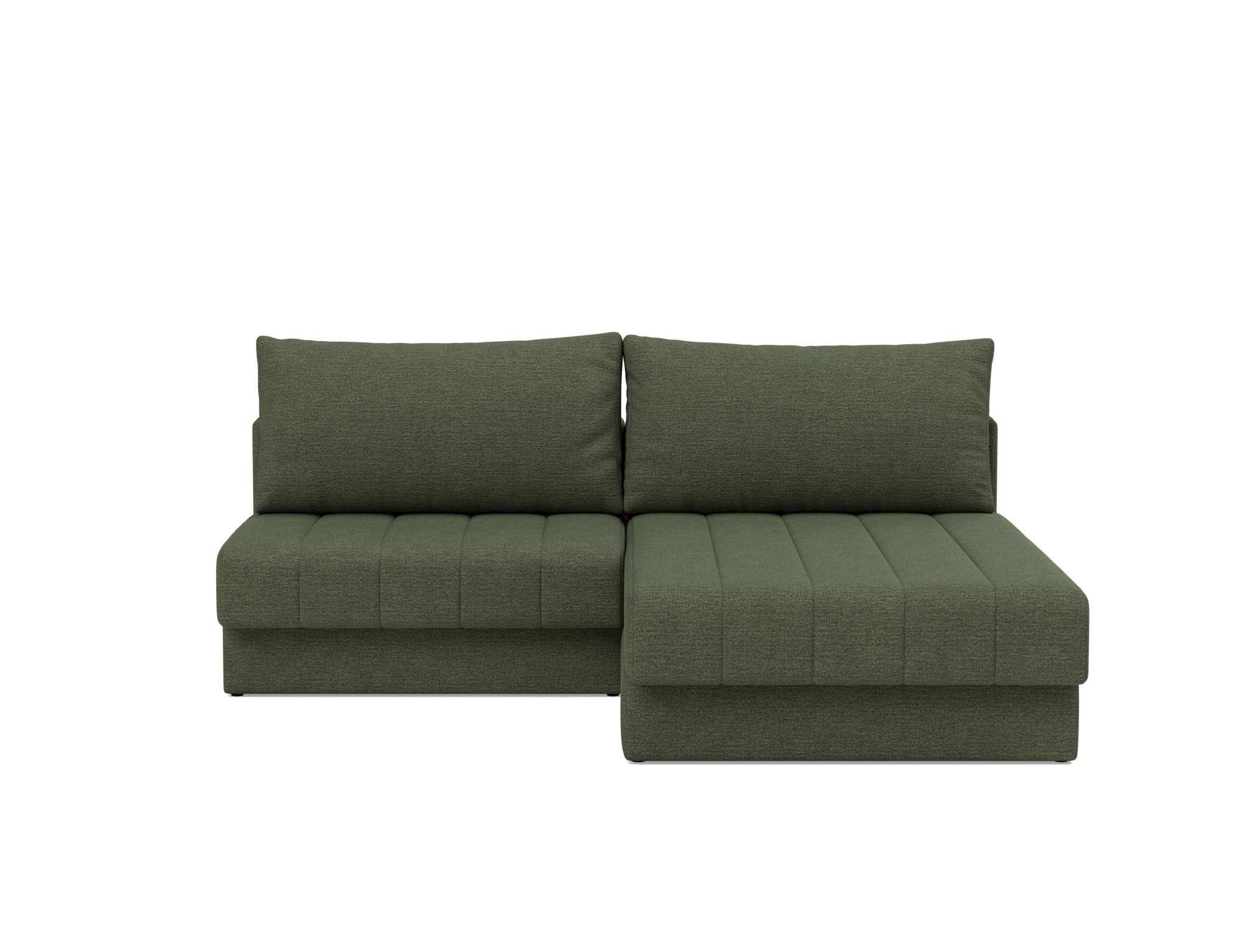 Schlafsofa Akello mit Chaiselongue Strukturierter Stoff Taura 353-Forest