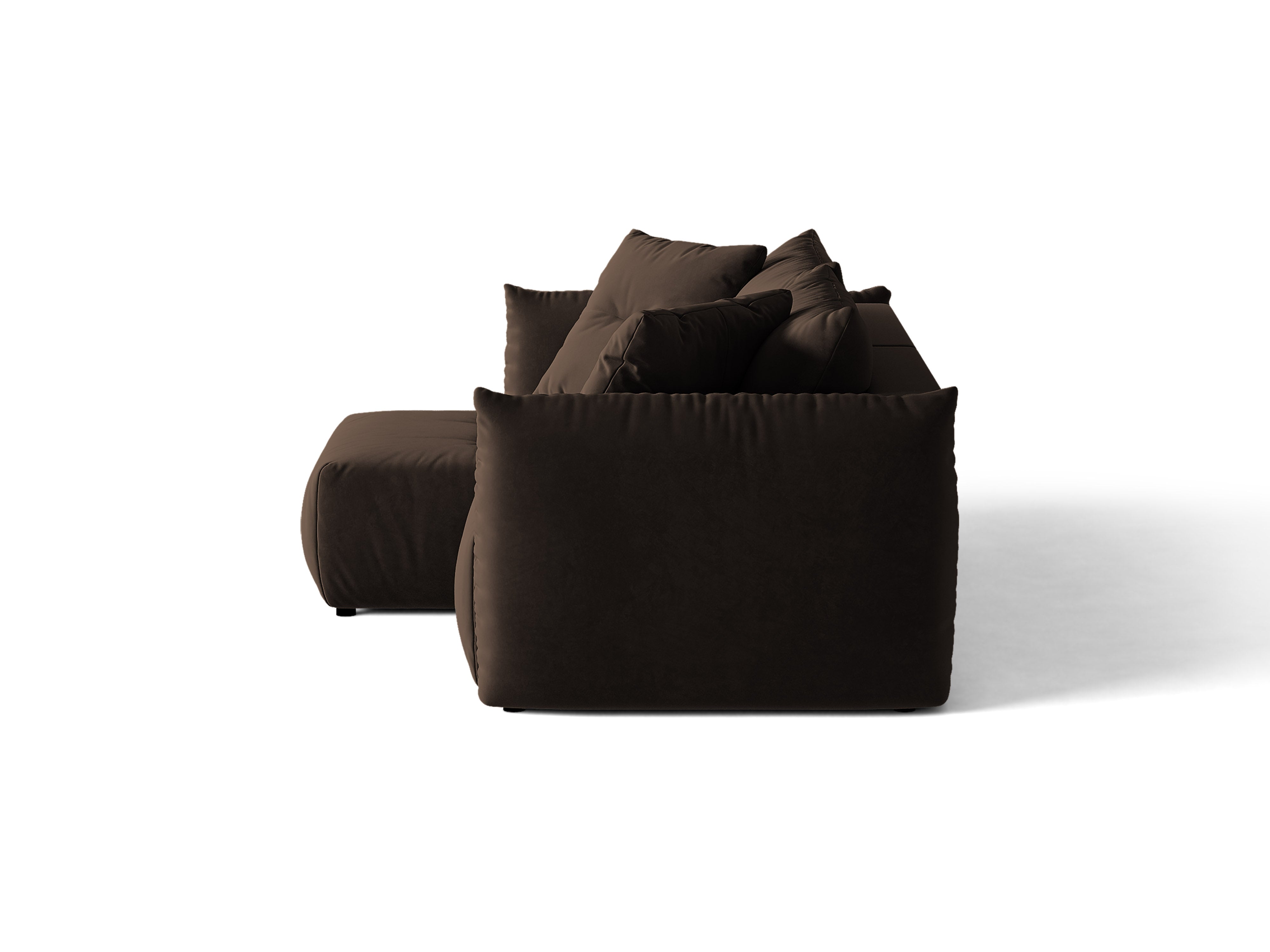 Micadoni Bloom Ecksofa 3-Sitzer mit Schlaffunktion Links Samt Bluvel Dunkelbraun