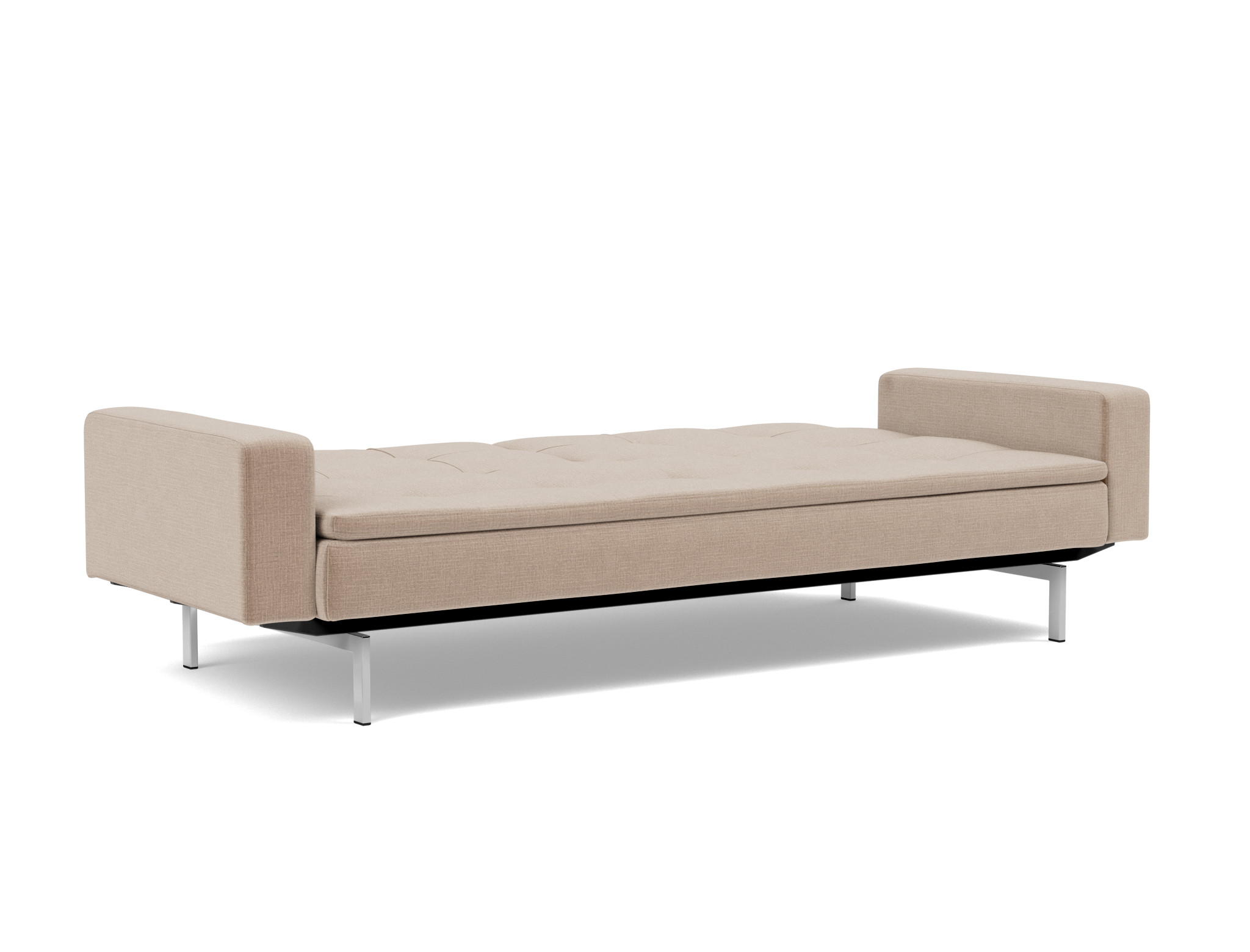 Schlafsofa Dublexo mit Armlehnen Chenille Esina 417-Mocha Beine Chrom