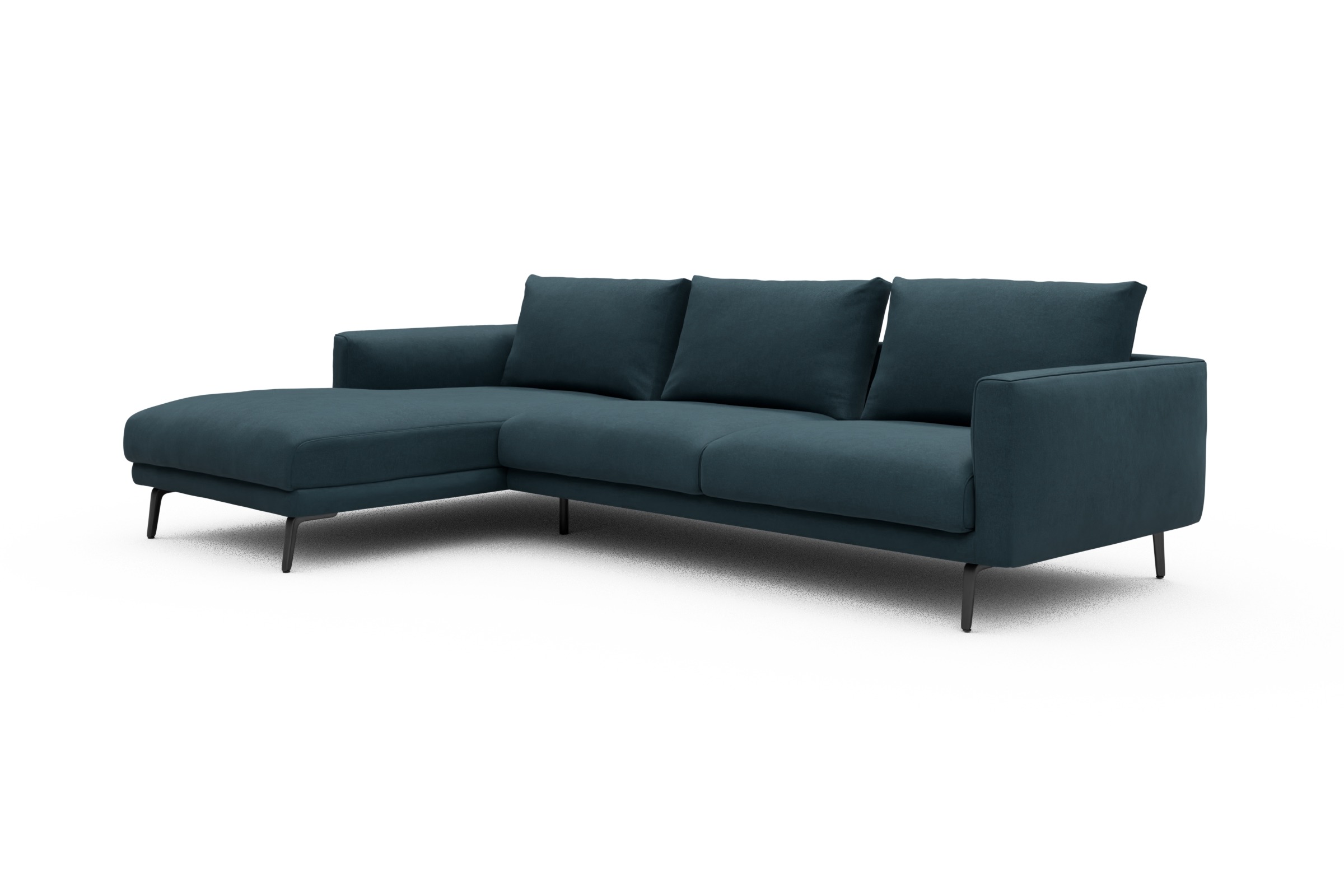Ecksofa Karl Chaiselongue links mit 2,5-Sitzer Satya-Indigo