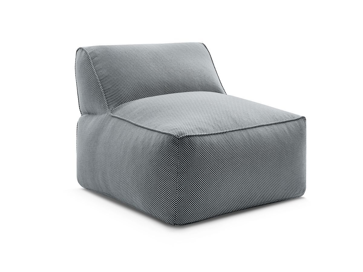 Bobochic Riviera Sofamodul 1-Sitzer Melange-Stoff Schwarz
