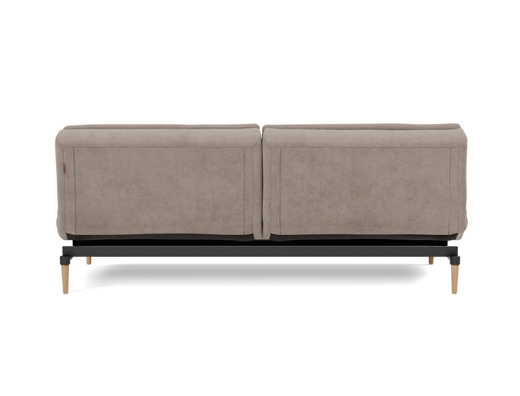 Schlafsofa Dublexo Kord Cordufine 318-Beige Beine Styletto Eiche hell