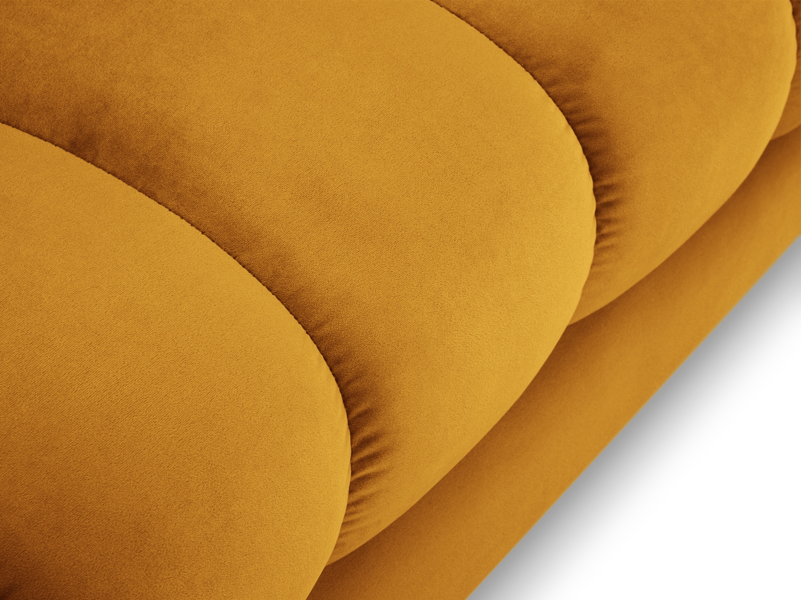 Cosmopolitan Design Chaiselongue Bali Samt Bluvel Gelb Rechts Beine Schwarzes Metall
