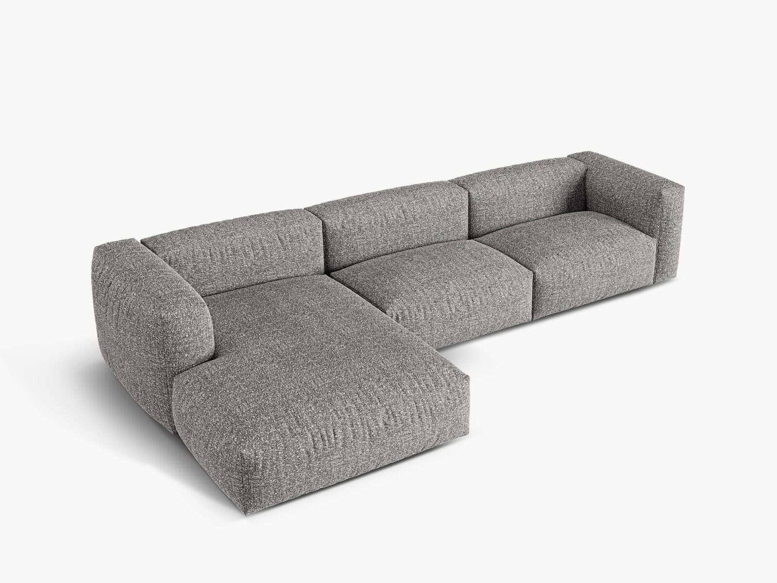 Micadoni Ecksofa Martina 3-Sitzer Links Boucle Monet Graphit