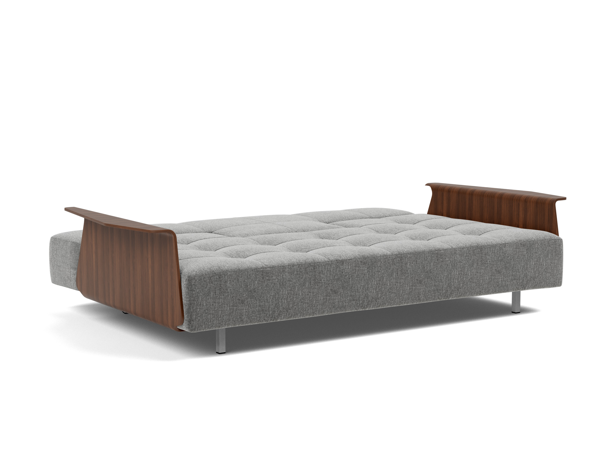 Schlafsofa Long Horn D.E.L. mit Armlehnen Strukturierter Stoff Twist 563-Charcoal