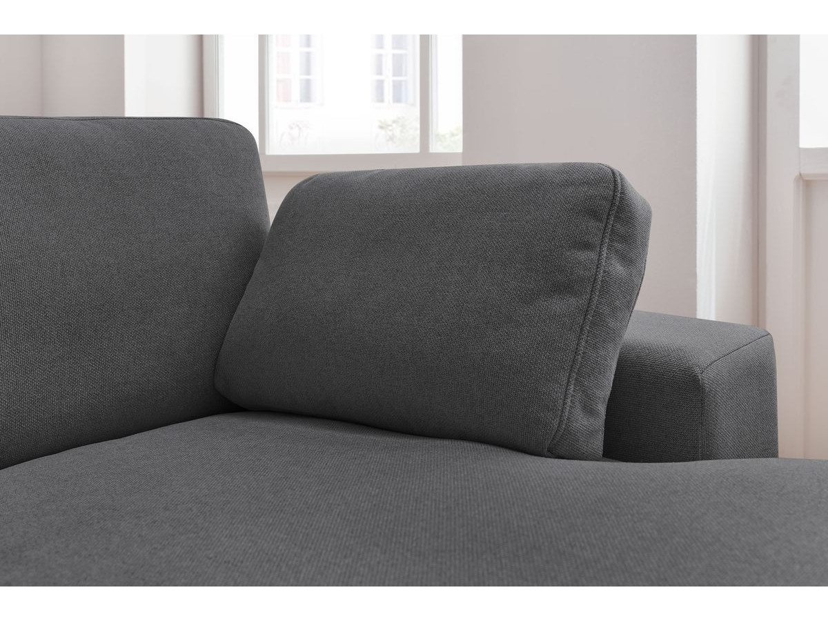 Bobochic Belair Ecksofa 280 × 139 cm Stoff Dunkelgrau