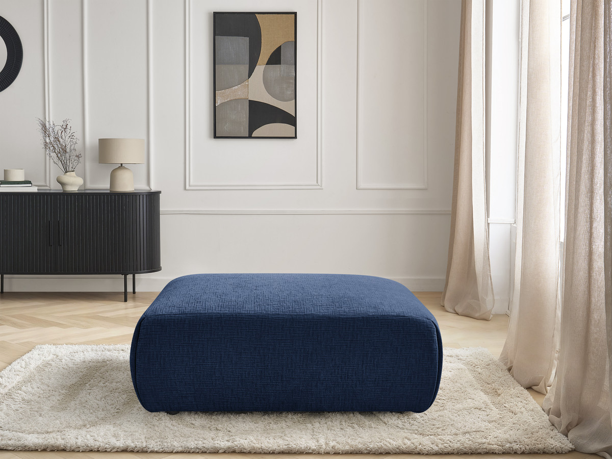 Bobochic Jana Pouf 94 × 114 cm Strukturstoff Dunkelblau