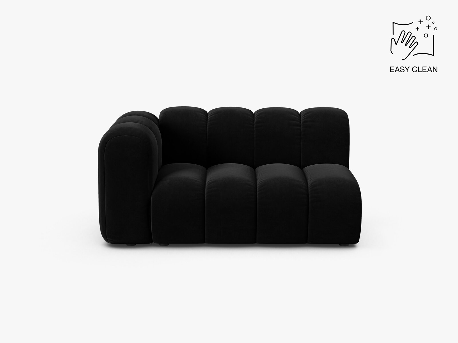 Micadoni Modul Lupine 2-Sitzer Samt Venus Schwarz Links