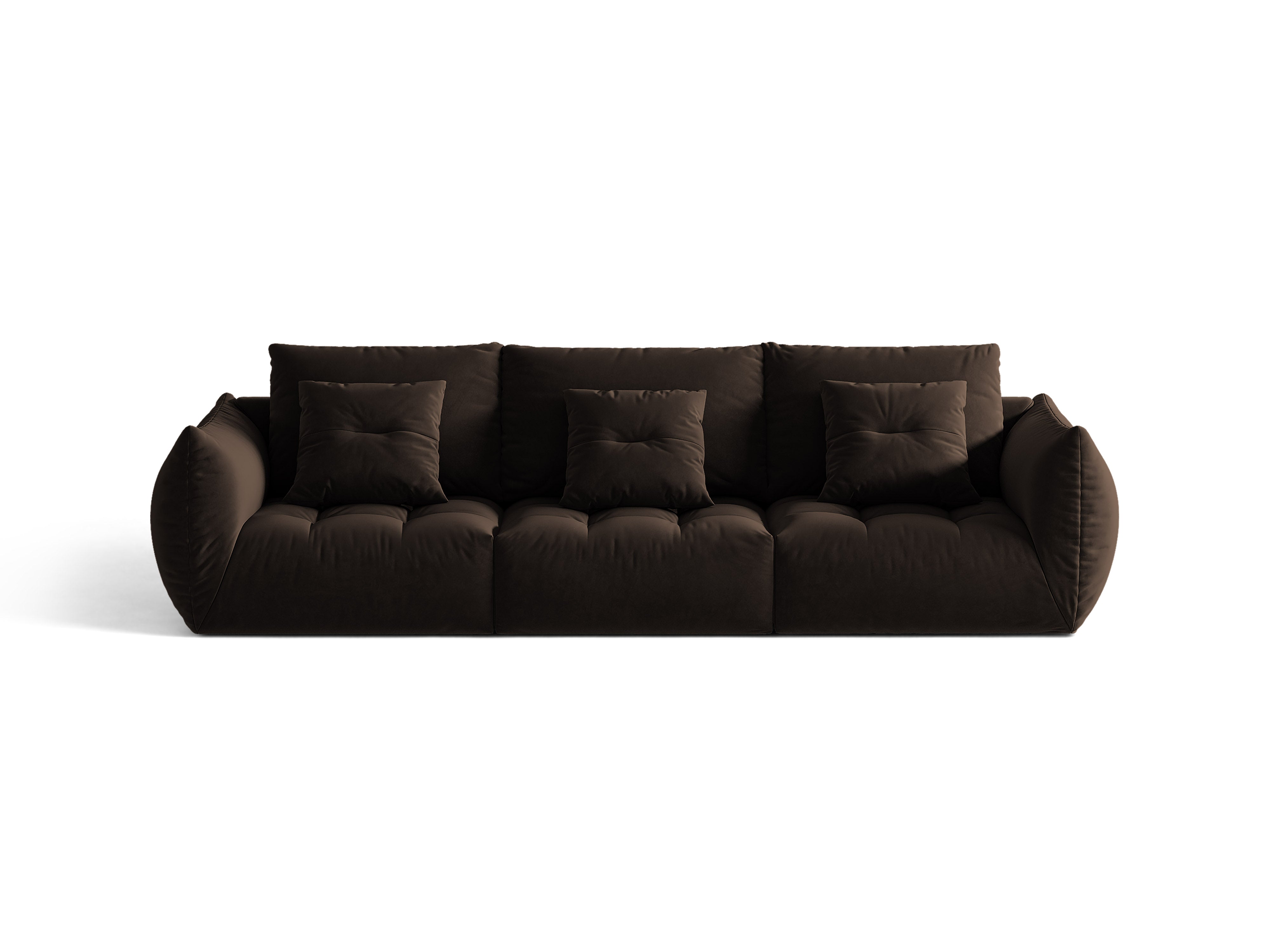 Micadoni Sofa Bloom 4-Sitzer Samt Bluvel Dunkelbraun