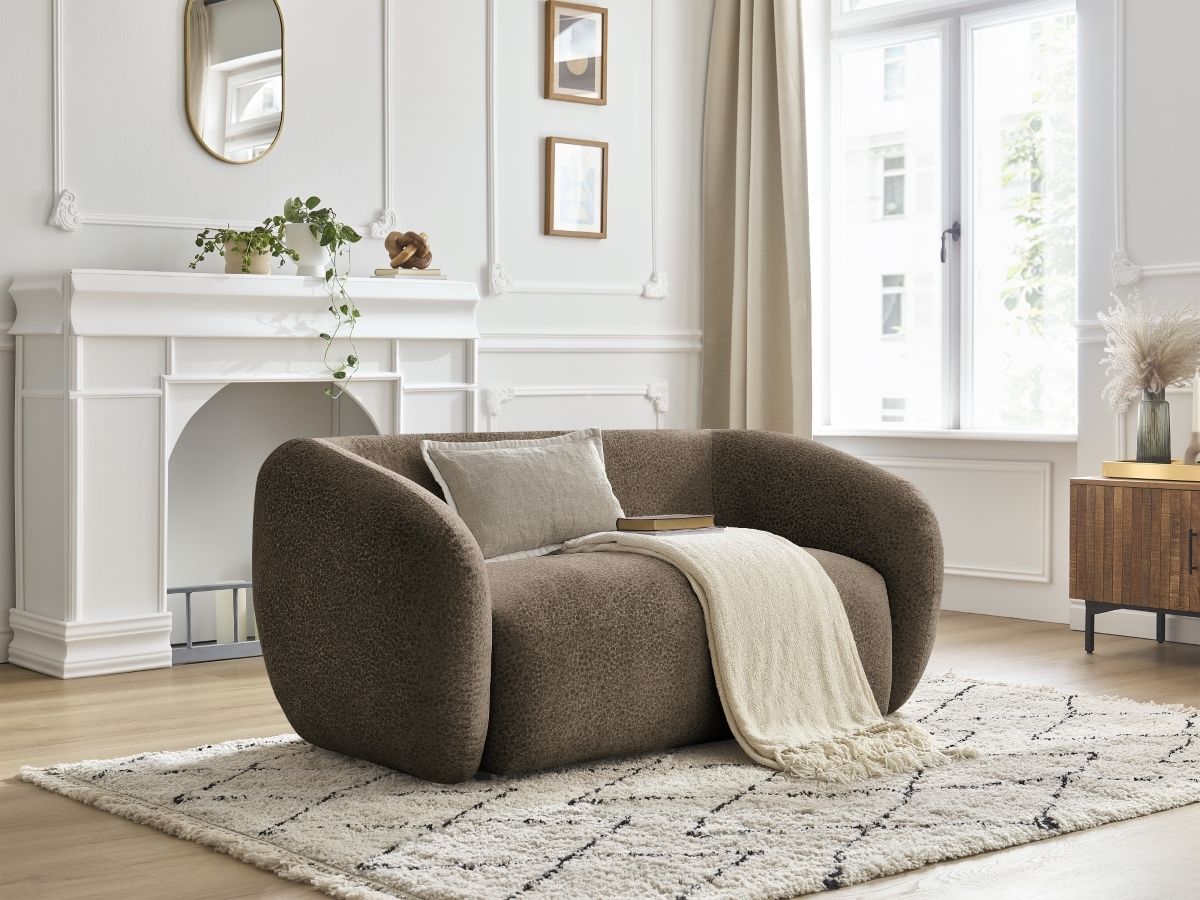 Bobochic Celine Sofa 2-Sitzer Strukturstoff Braun