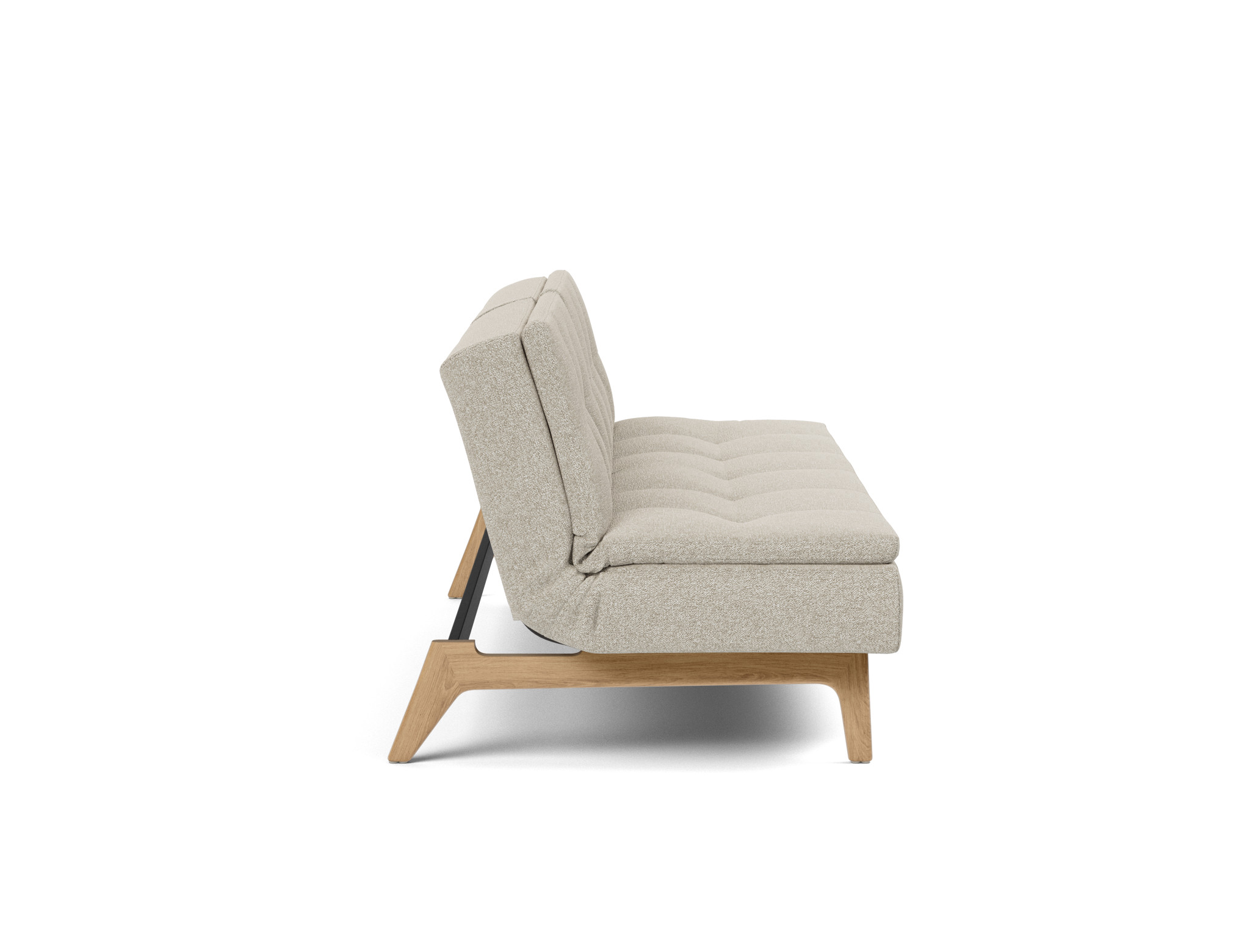 Schlafsofa Dublexo Boucle Skandi 539-Beige Beine Eiche