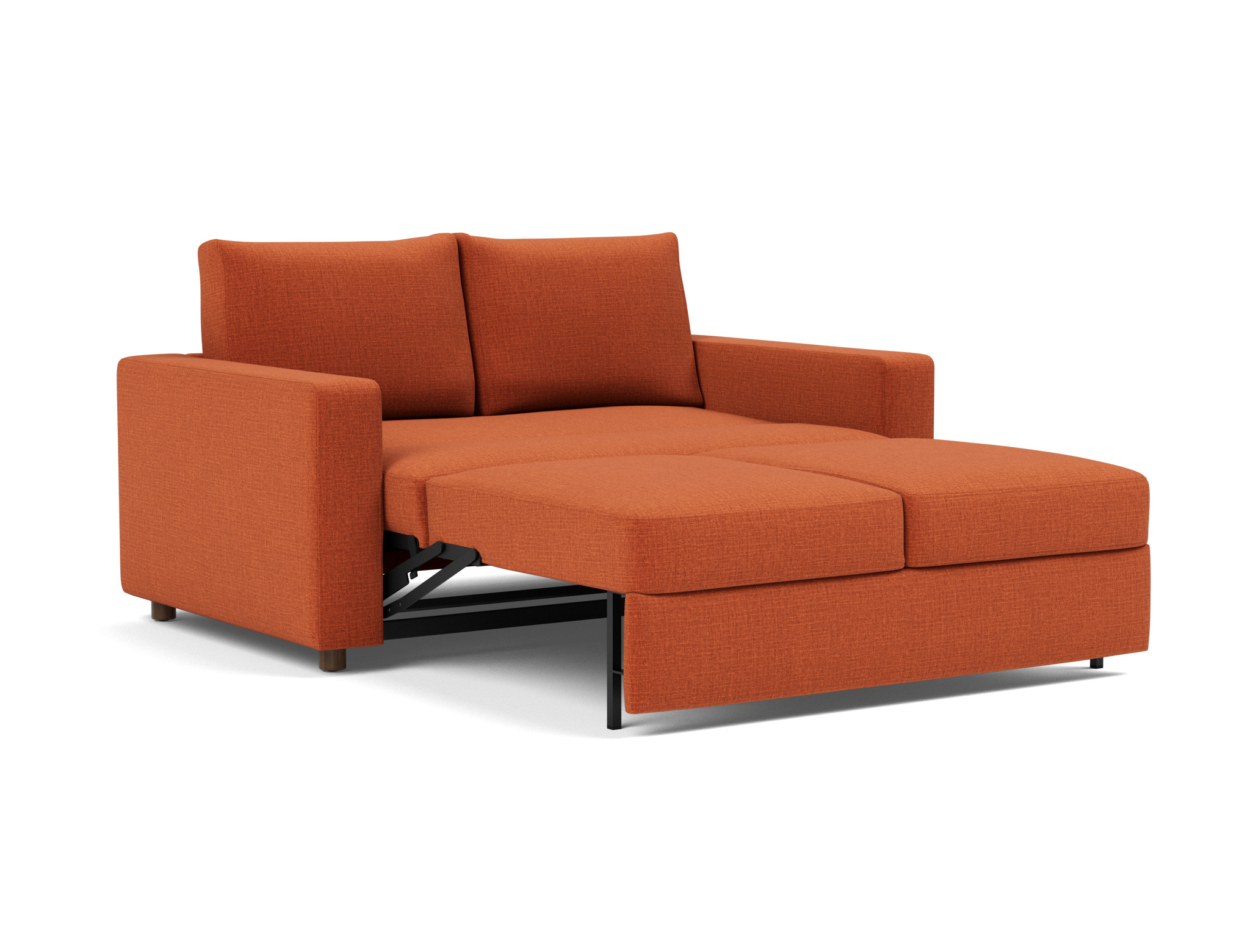 Schlafsofa Neah mit Standard-Armlehnen 140 Chenille Esina 412-Rust-Orange