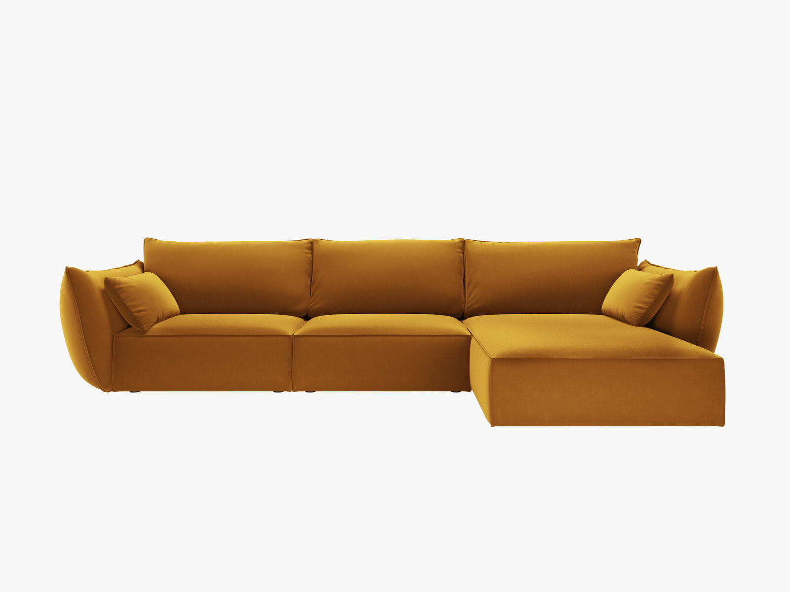 Micadoni Ecksofa Kaelle 4-Sitzer Rechts Samt Bluvel Gelb