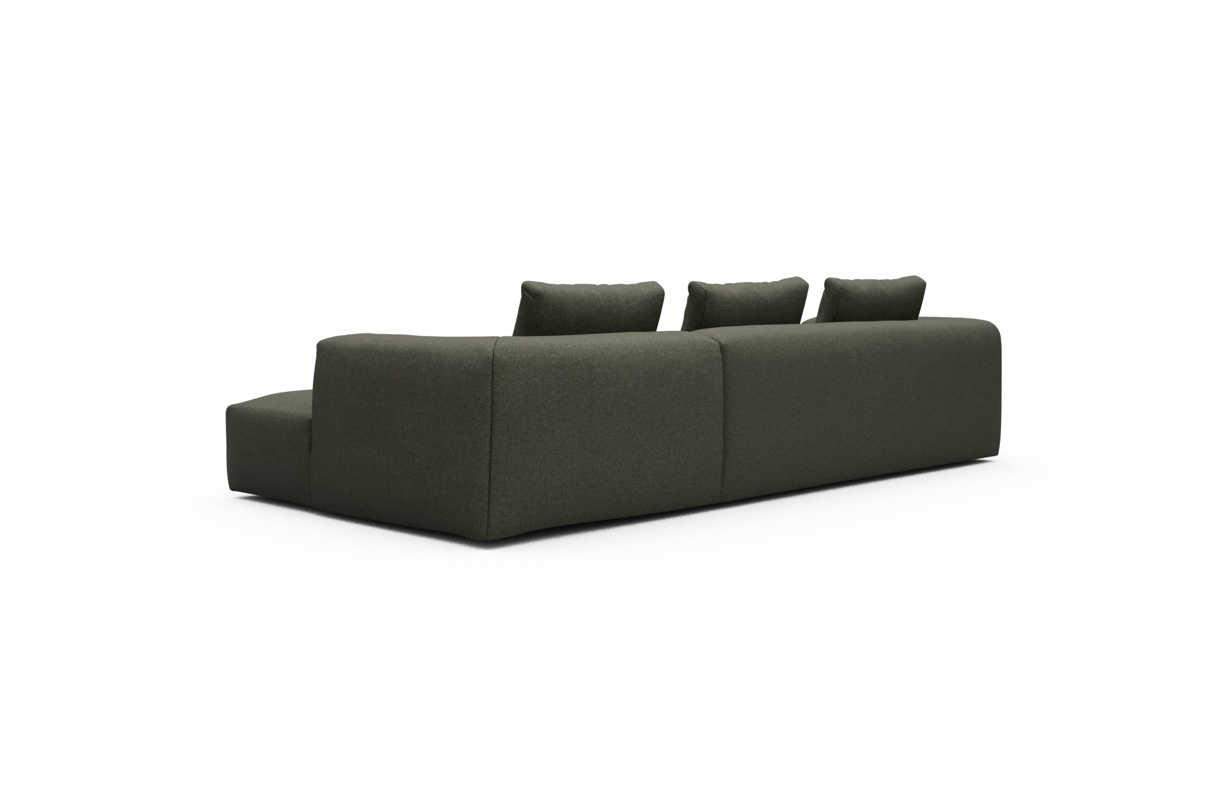 Ecksofa Fred Chaiselongue rechts mit 2,5-Sitzer Sama-Winter-Moss
