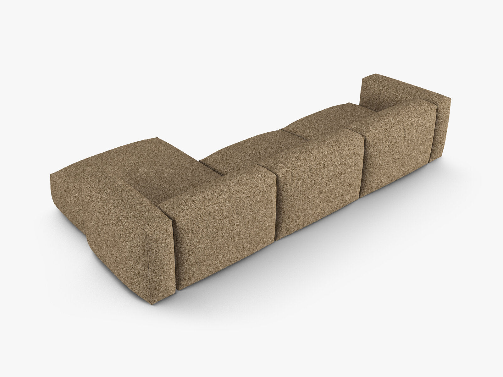 Micadoni Ecksofa Martina 3-Sitzer 90cm Sitztiefe Rechts Boucle Monet Cappuccino