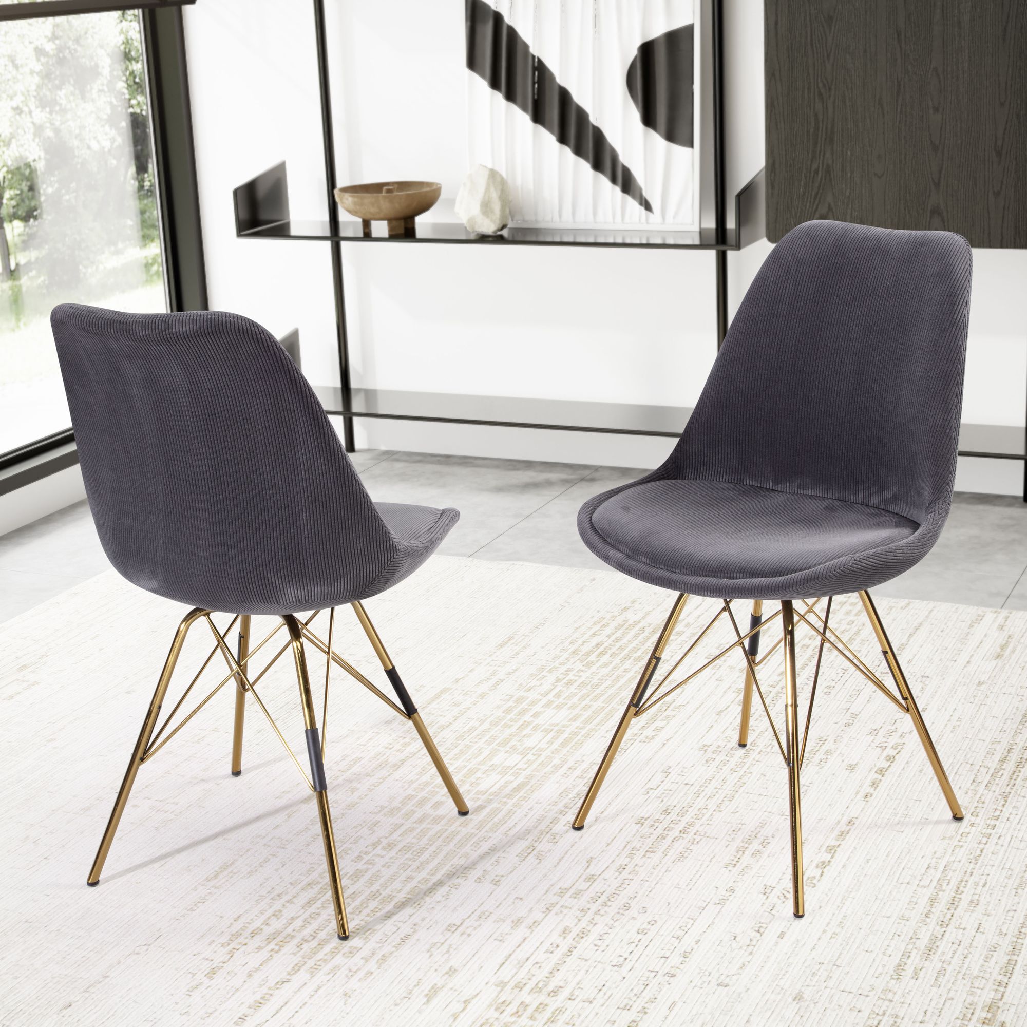 Esszimmerstuhl Hommelvik Stoff Grau 48 × 58 × 85 cm