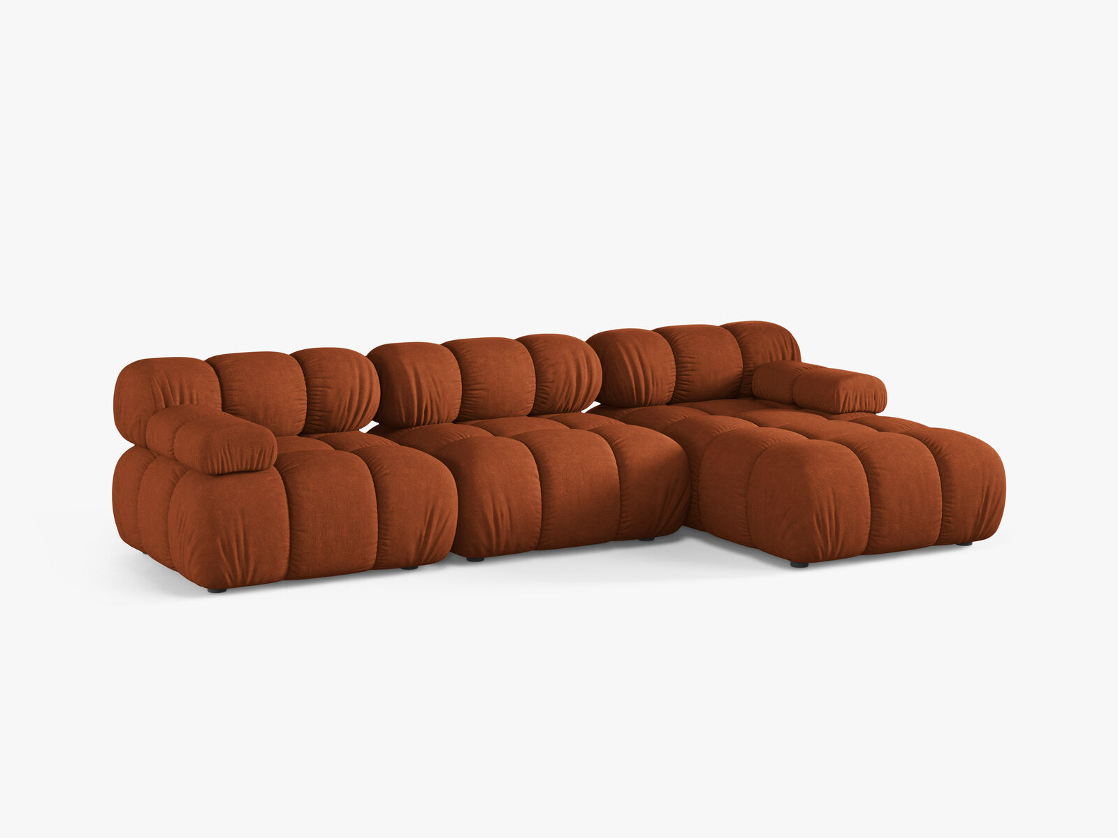 Micadoni Modulares Ecksofa Bellis 4-Sitzer Rechts Strukturierter Stoff Liberty Ziegel