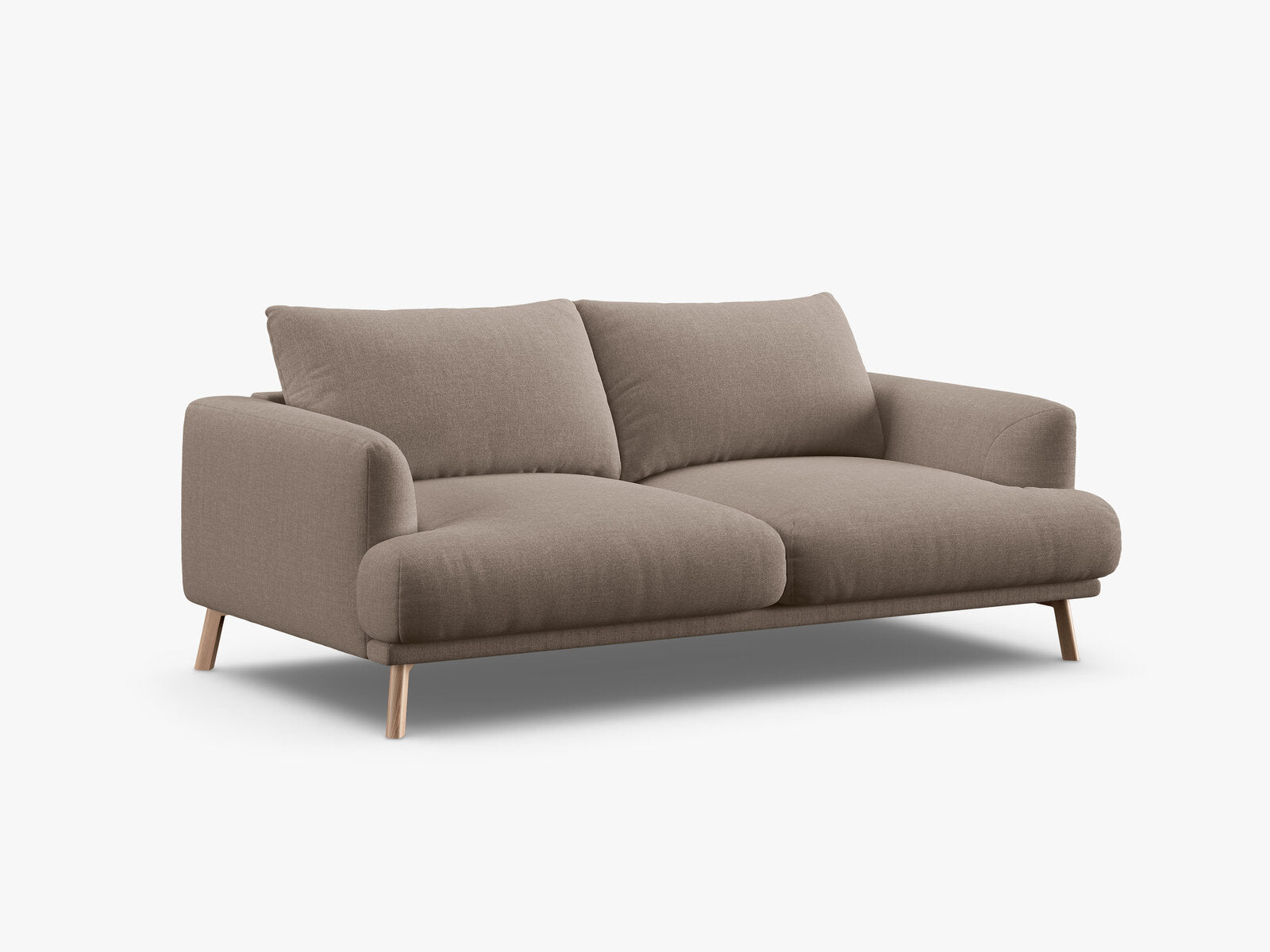 Micadoni Sofa Naomi 2-Sitzer Strukturierter Stoff Liberty Cappuccino