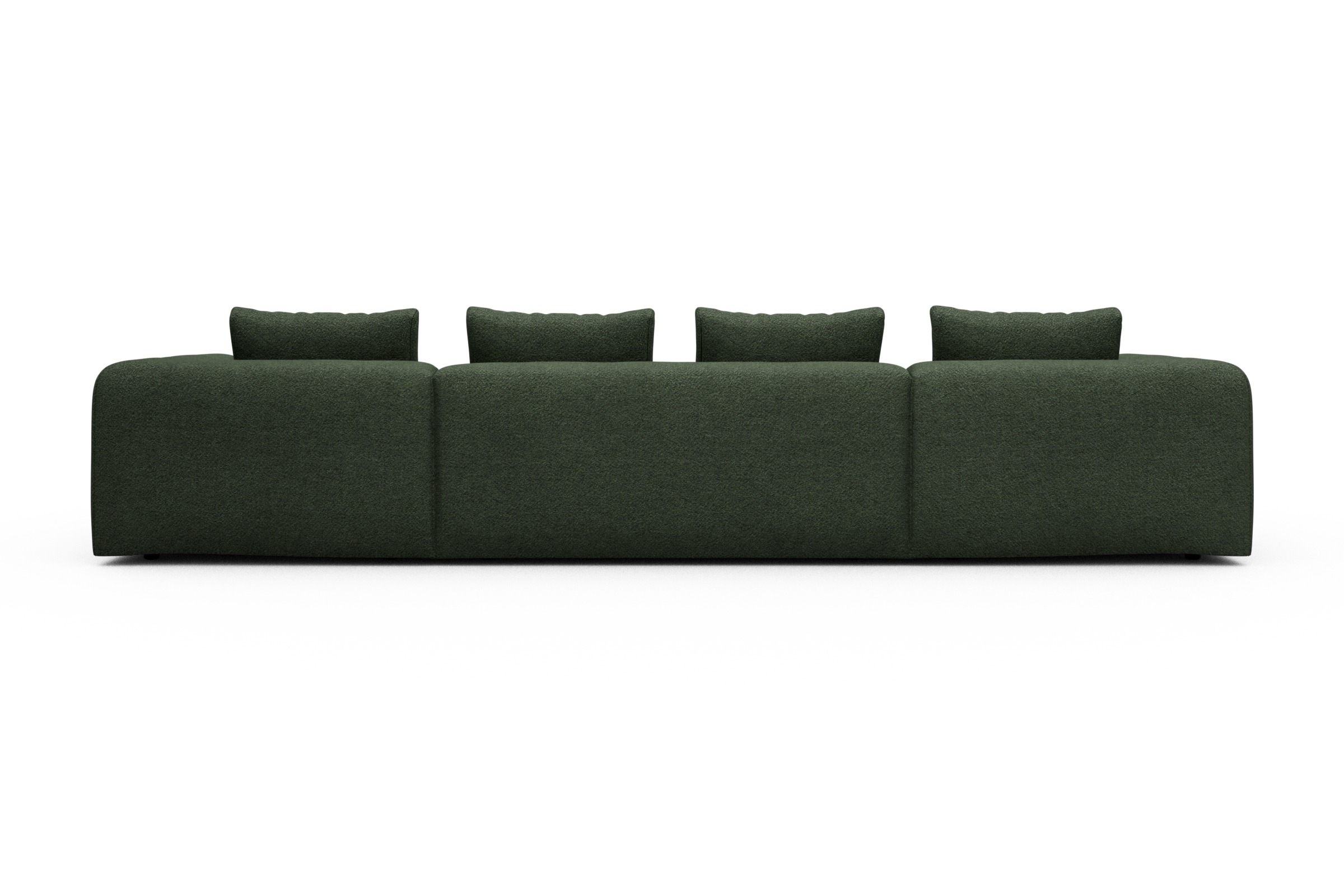 Wohnlandschaft Fred mit 2-Sitzer und Chaiselongue beidseitig Vanora-Deep-Green