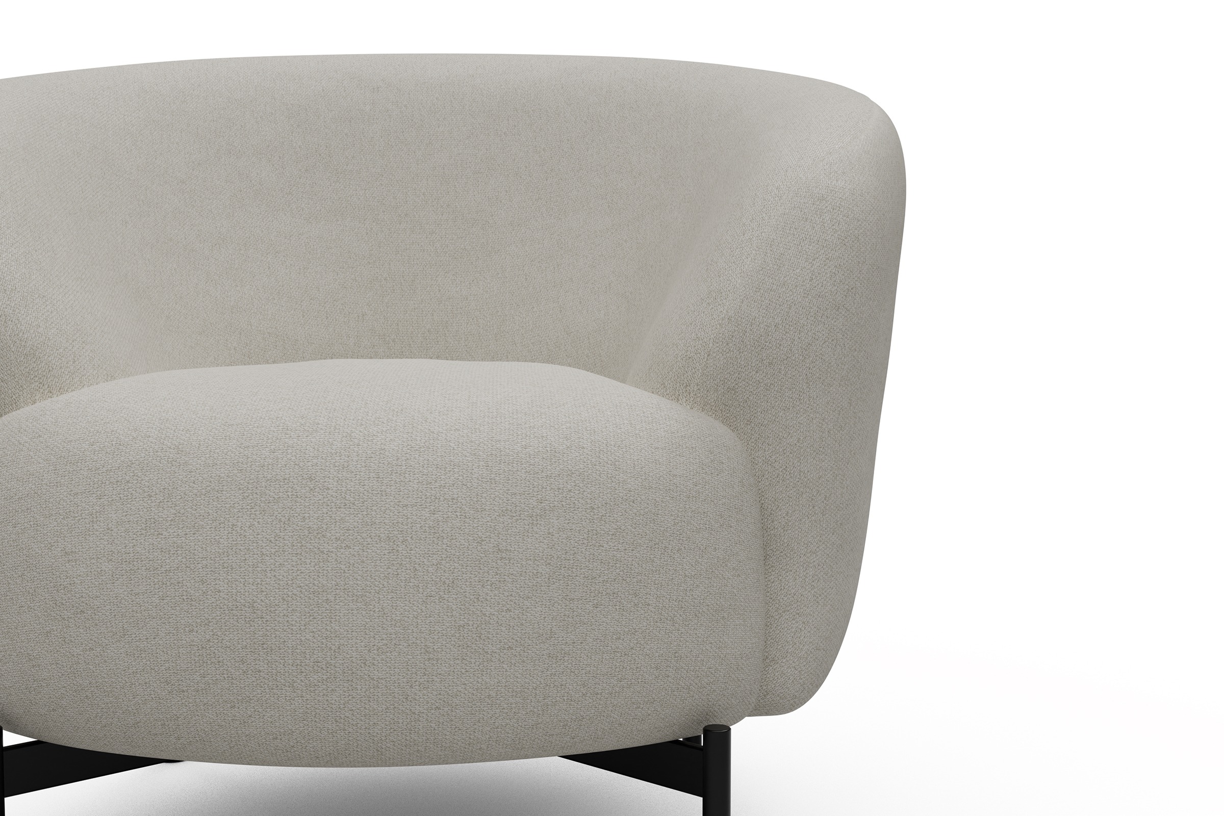 Sessel Ronda X-Metallgestell Schwarz Denari-Clean-Beige